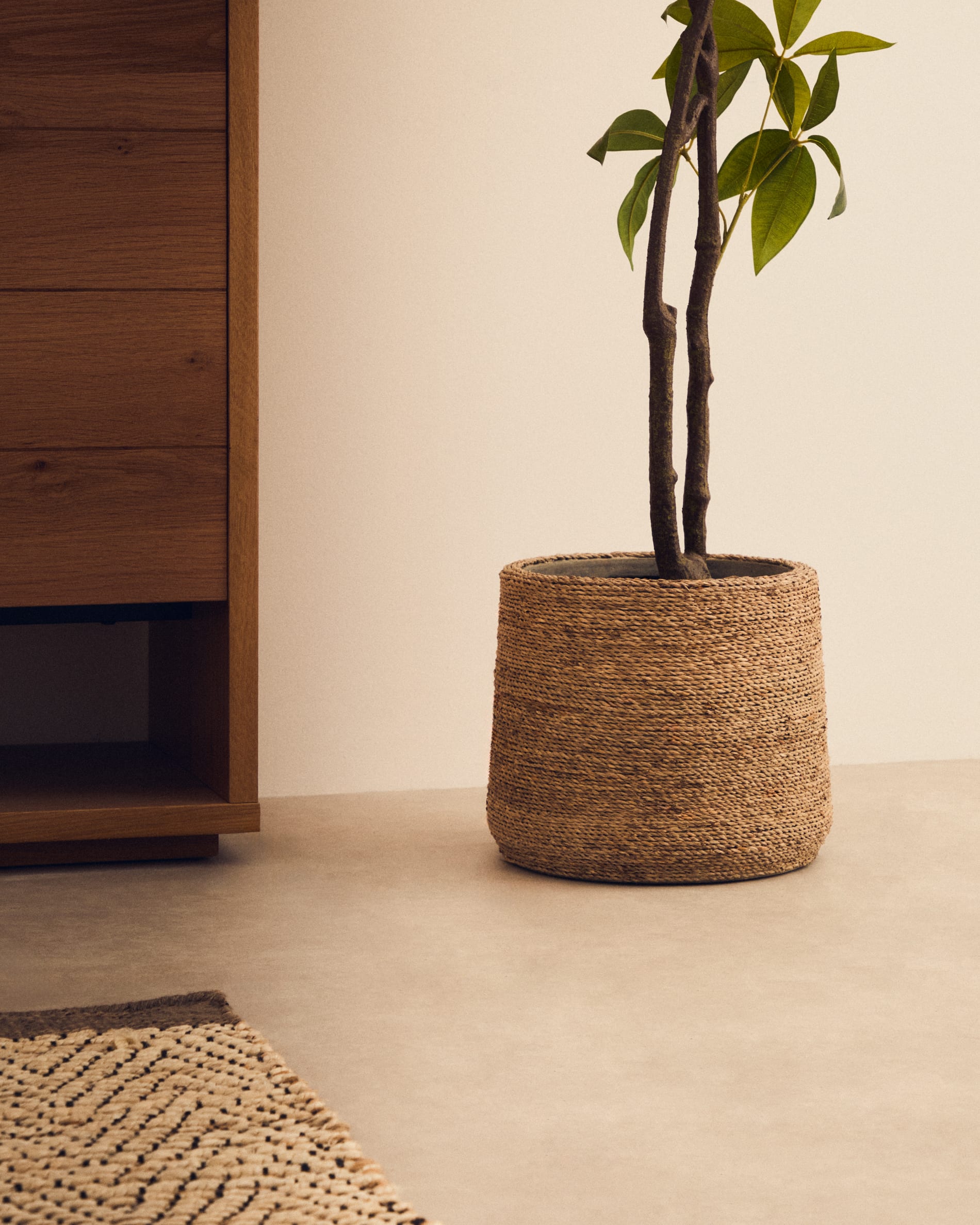 Sigal set of 2 cement plant pots in a natural finish, Ø 24 cm / 31 cm