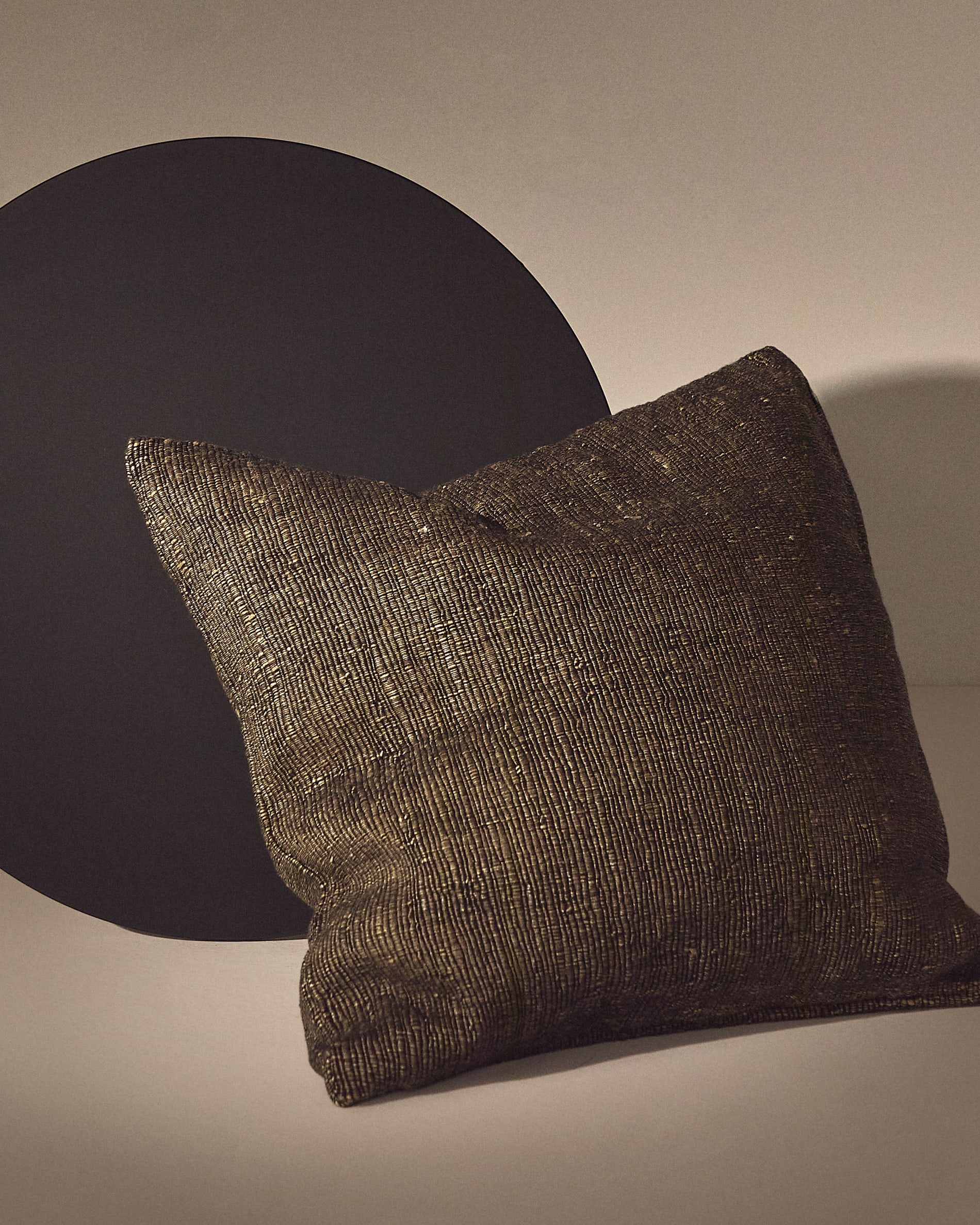Machiel cushion cover in green viscose jacquard 50 x 50 cm