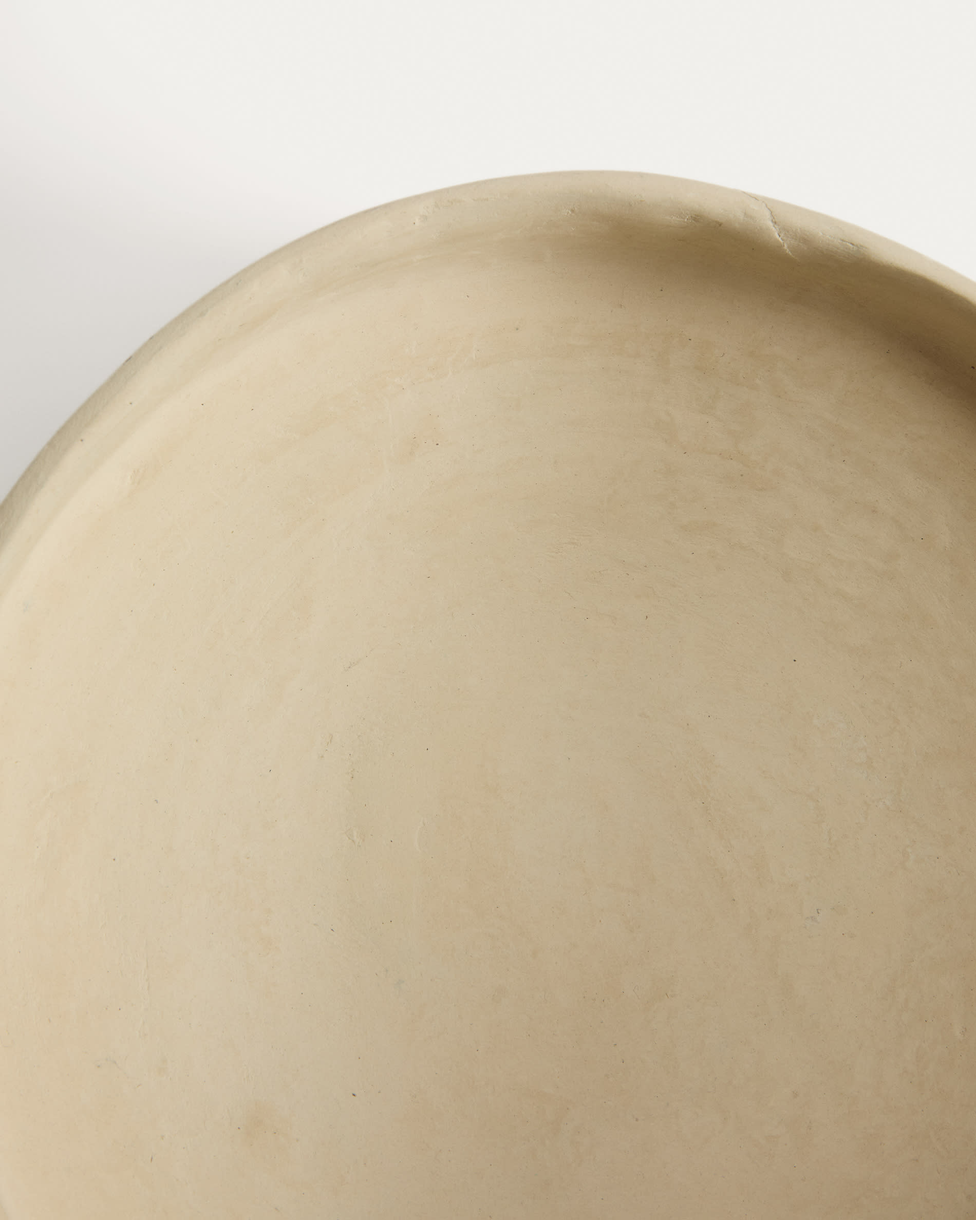 Mireni papier-mâché centrepiece beige Ø 29 cm
