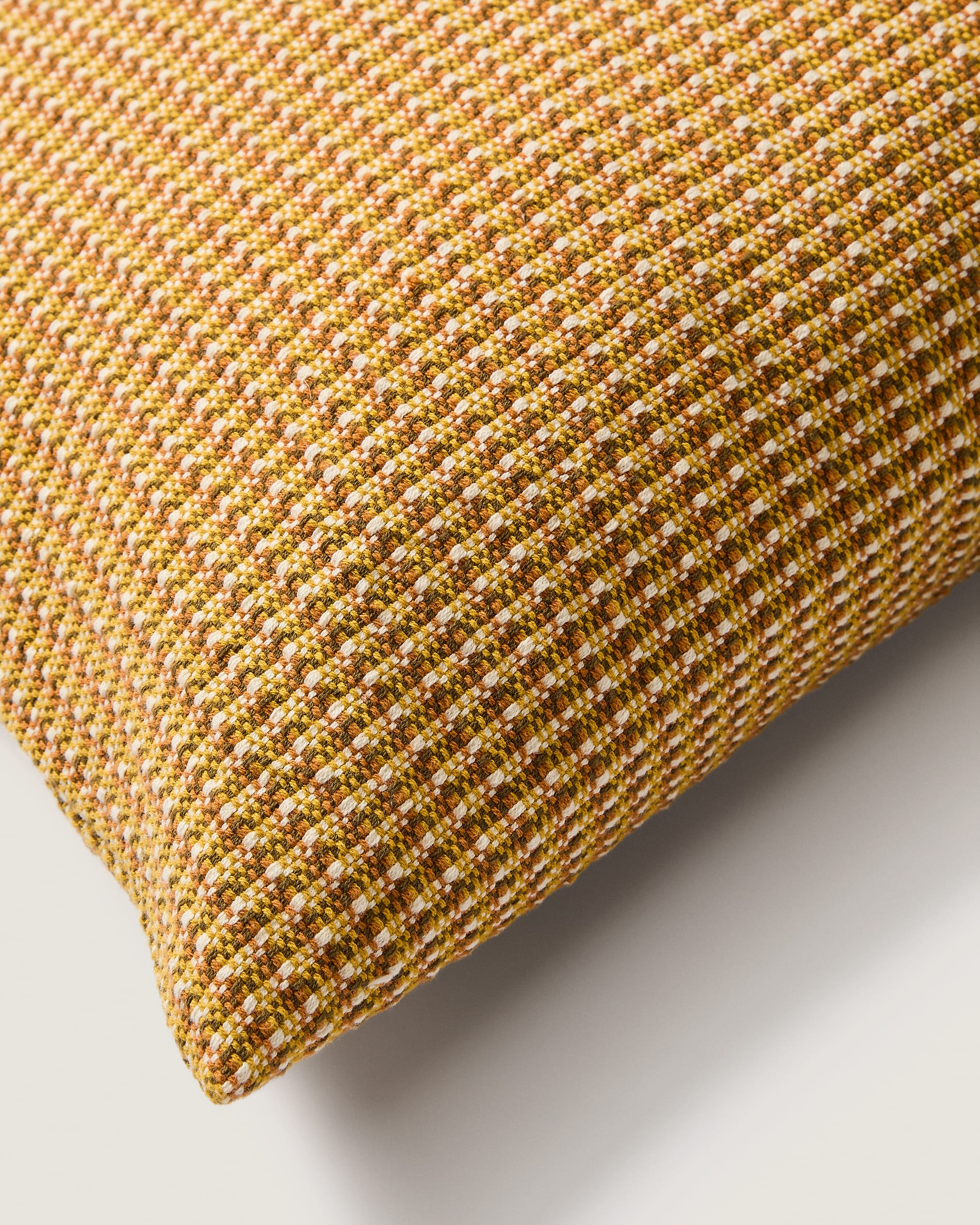 Nuval cushion cover in mustard structured fabric 50 x 50 cm