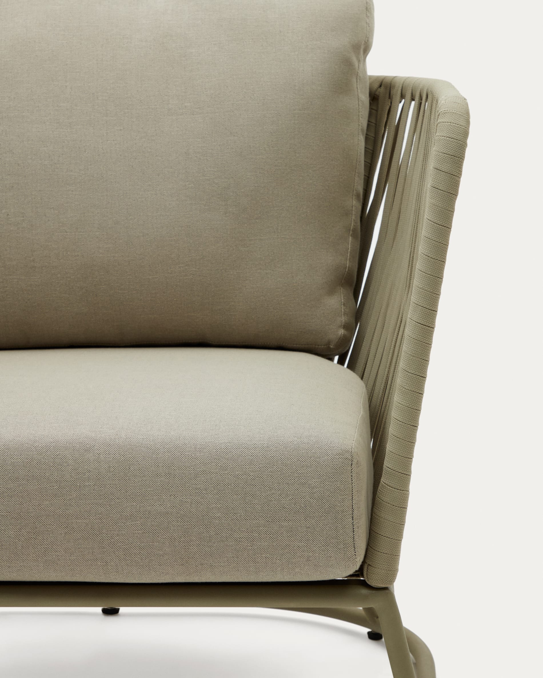Saconca outdoor armchair made of cord and green galvanised steel