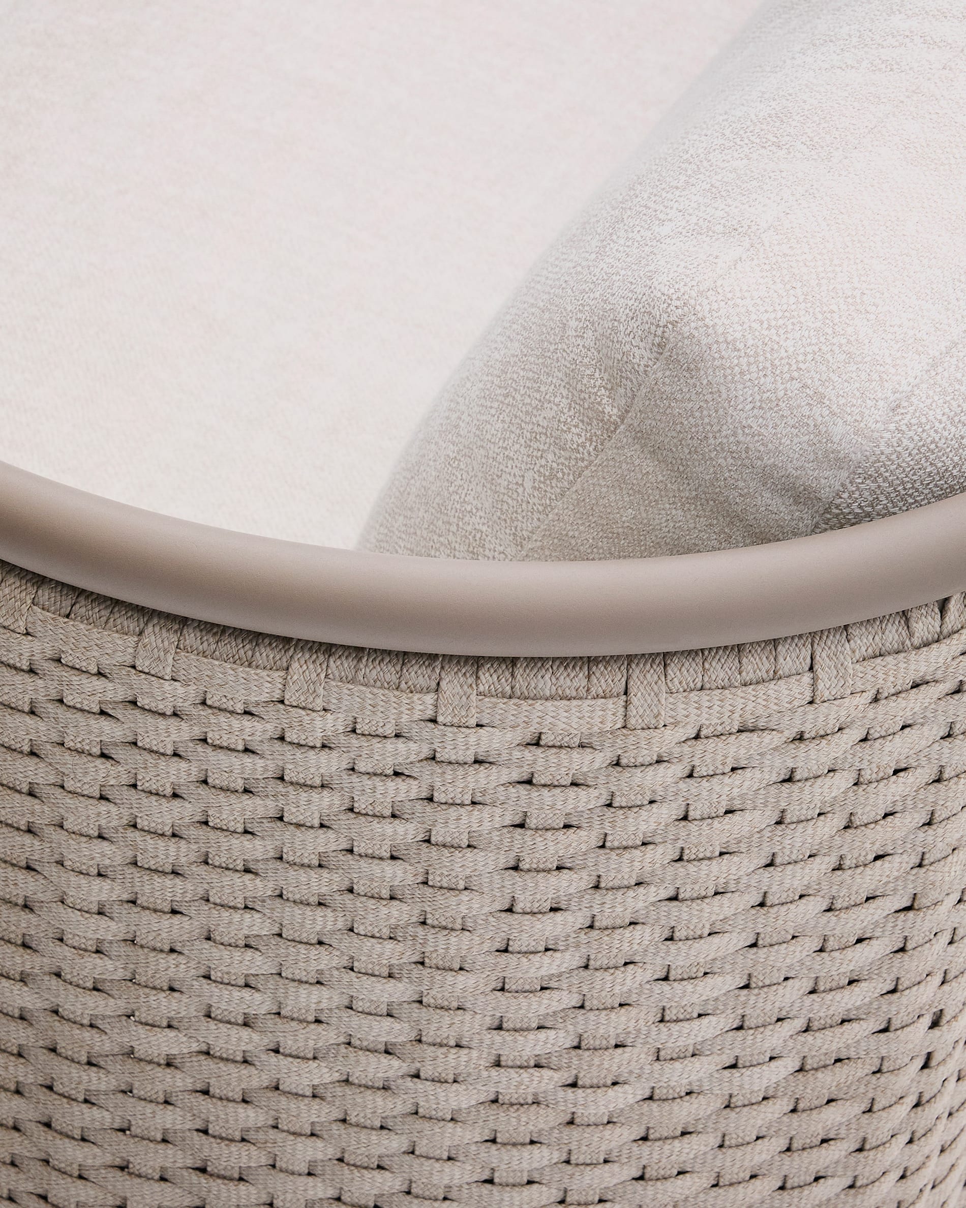 Sedalis outdoor 3-seater sofa in aluminium and taupe rope cord 210cm