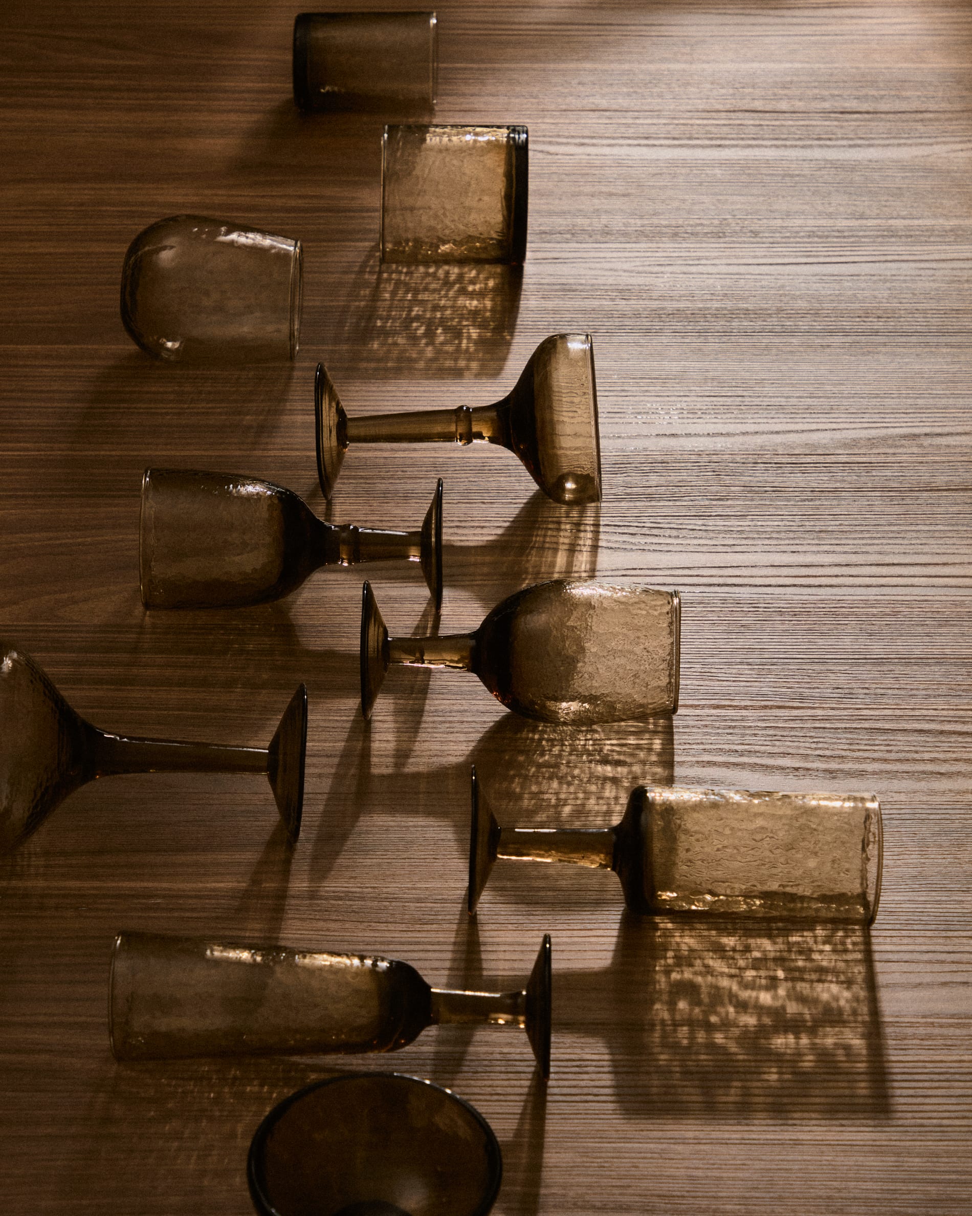Vinea wine glass made of brown recycled glass