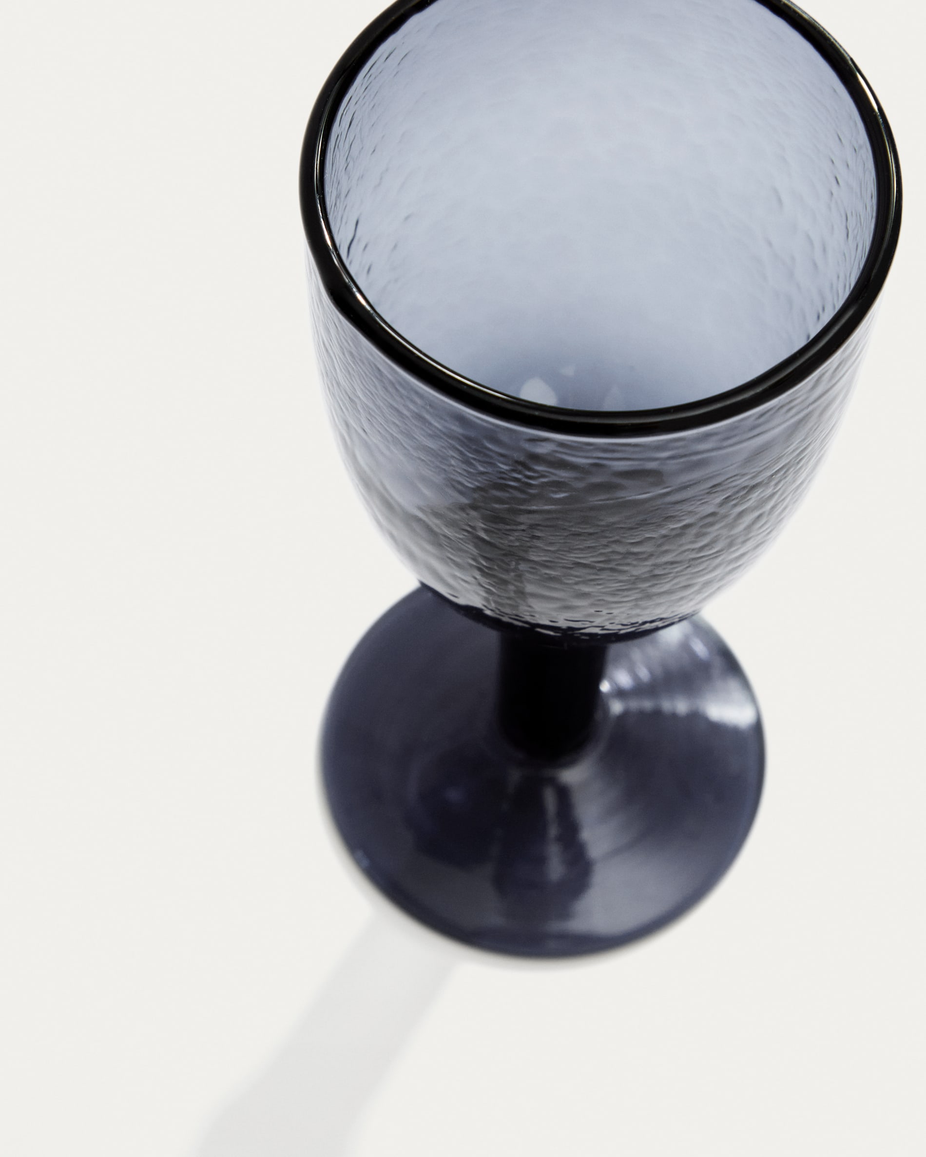 Vinea wine glass made of blue recycled glass