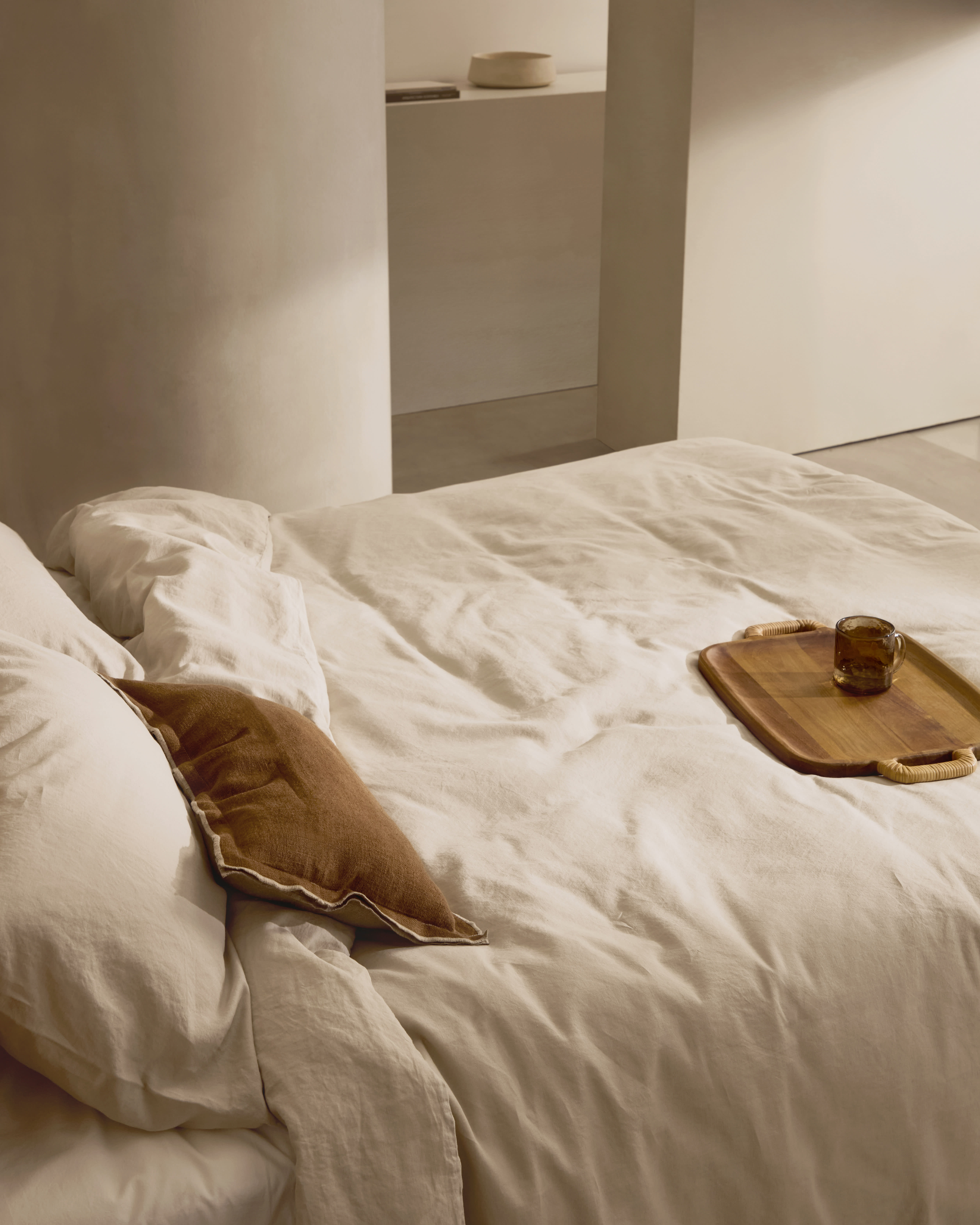 Simmel grey linen blend duvet and pillow cover set for 150 cm bed