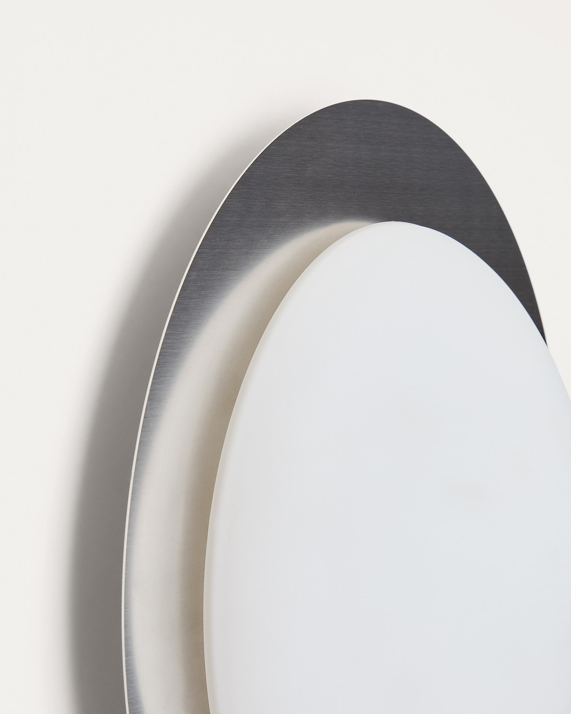 Novae ceiling lamp in light grey brushed metal and frosted glass Ø 40 cm