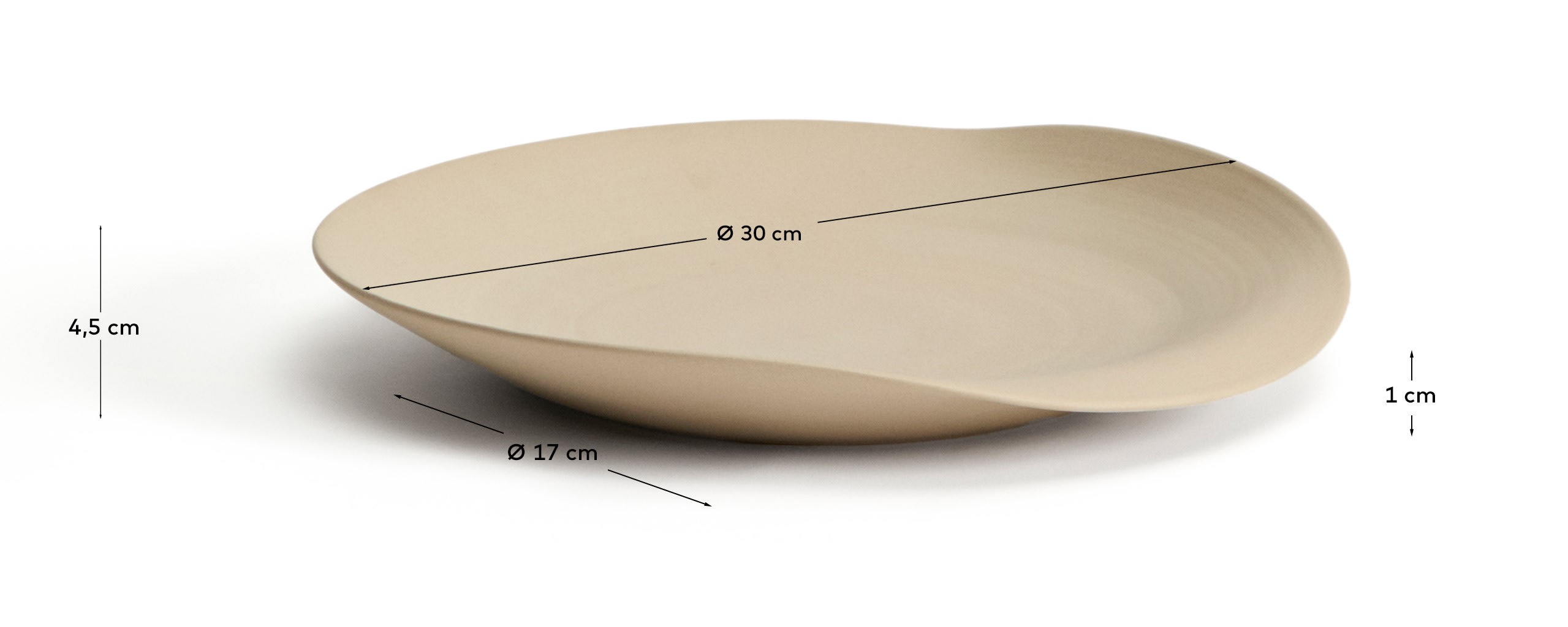 Ebenor beige ceramic table centerpiece Ø 30 cm