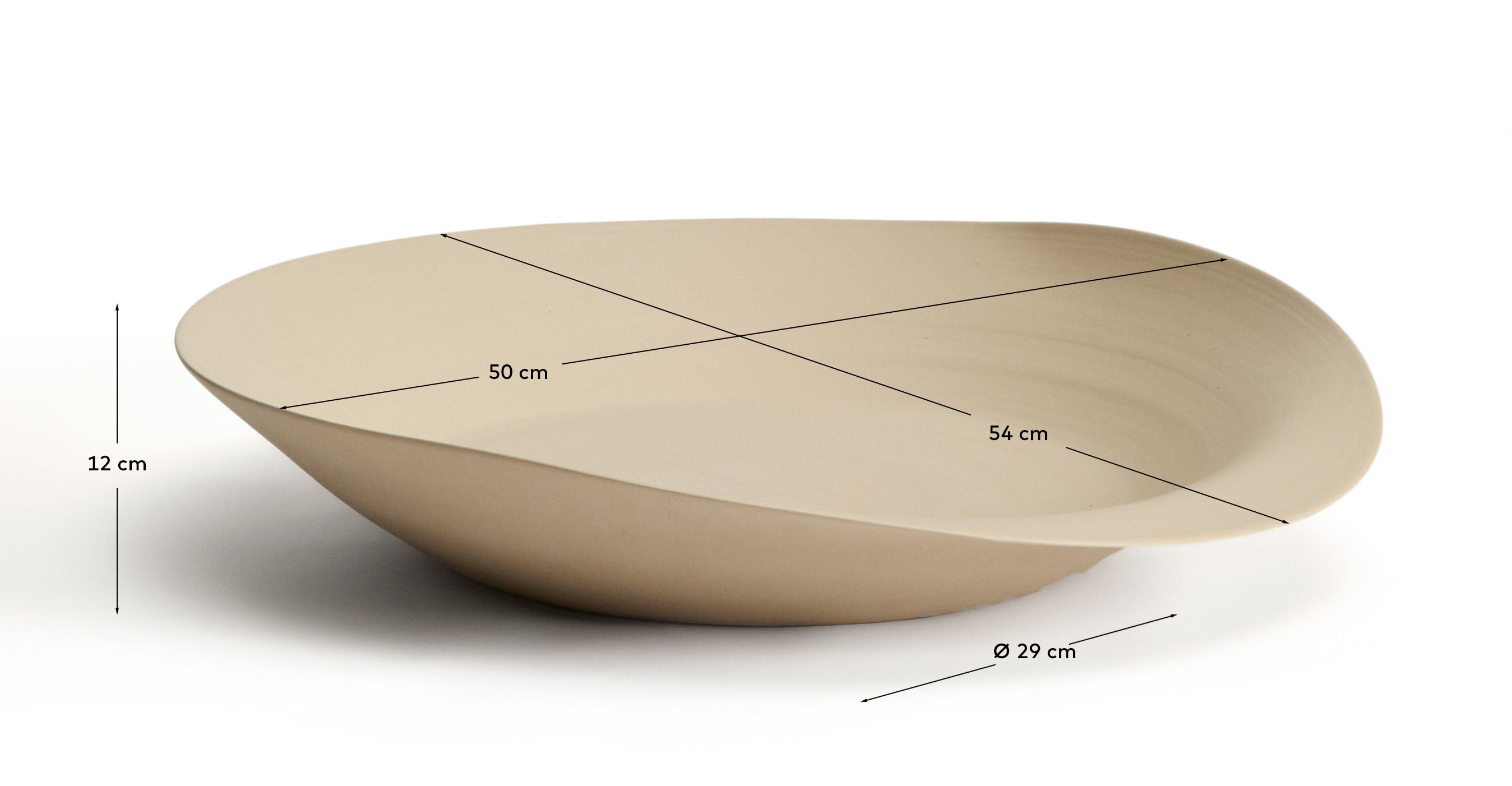 Ebenor beige ceramic centerpiece Ø50 cm