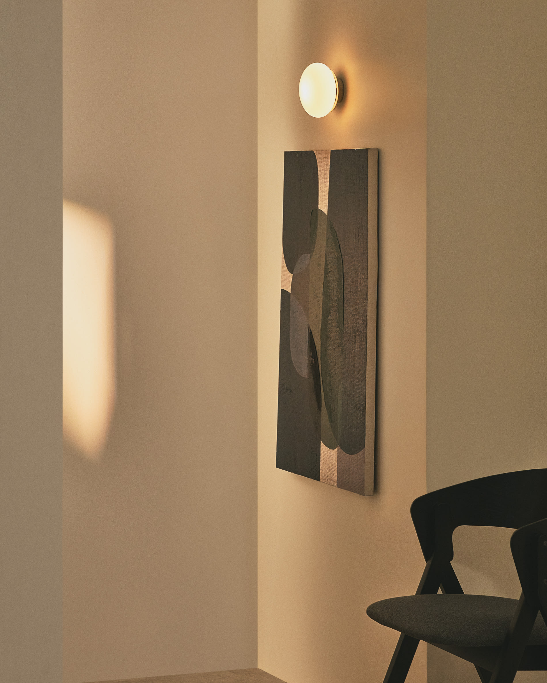 Bamila wall lamp in smoked glass and nickel Ø15cm