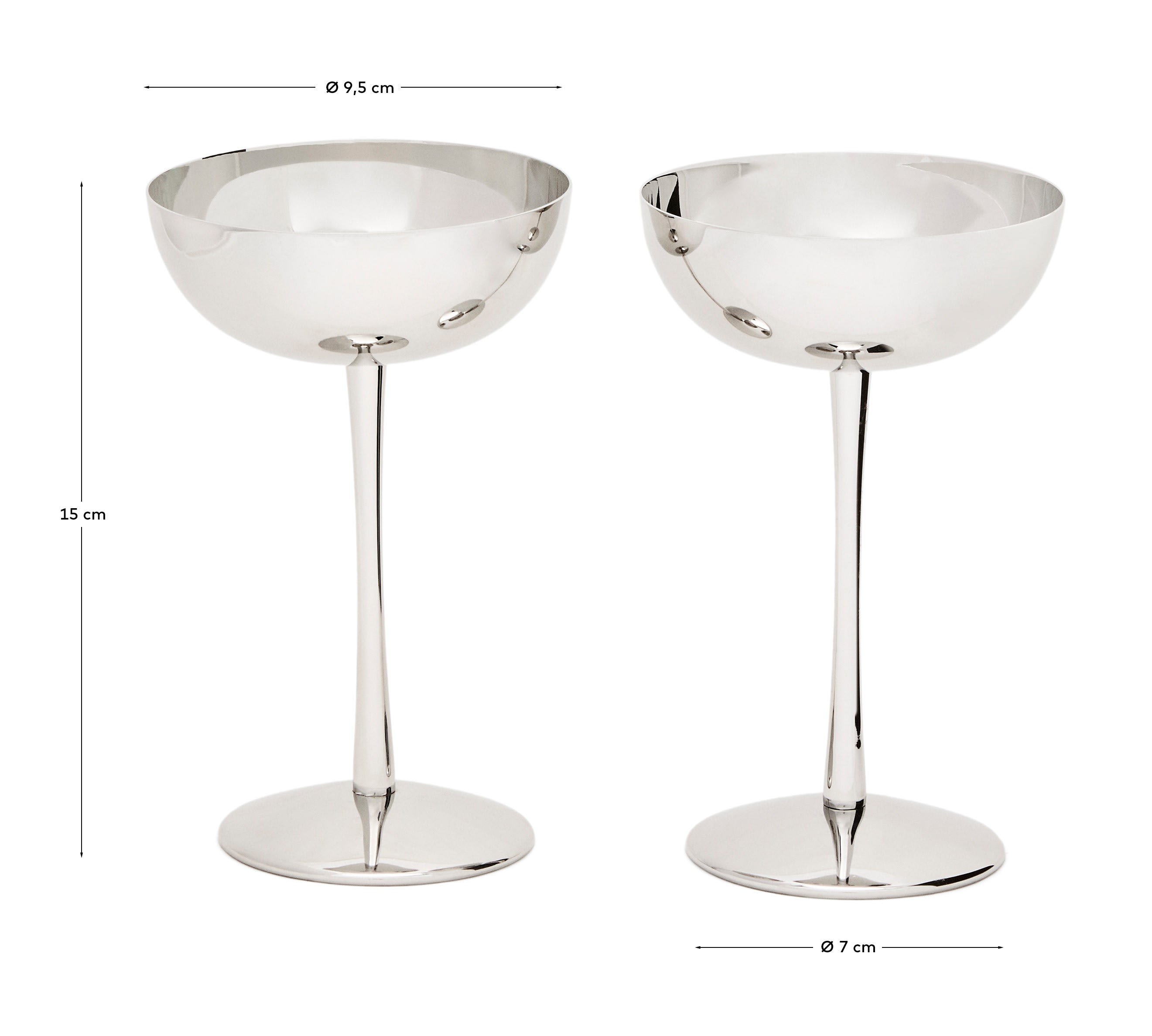 Nirela set of 2 stainless steel glasses
