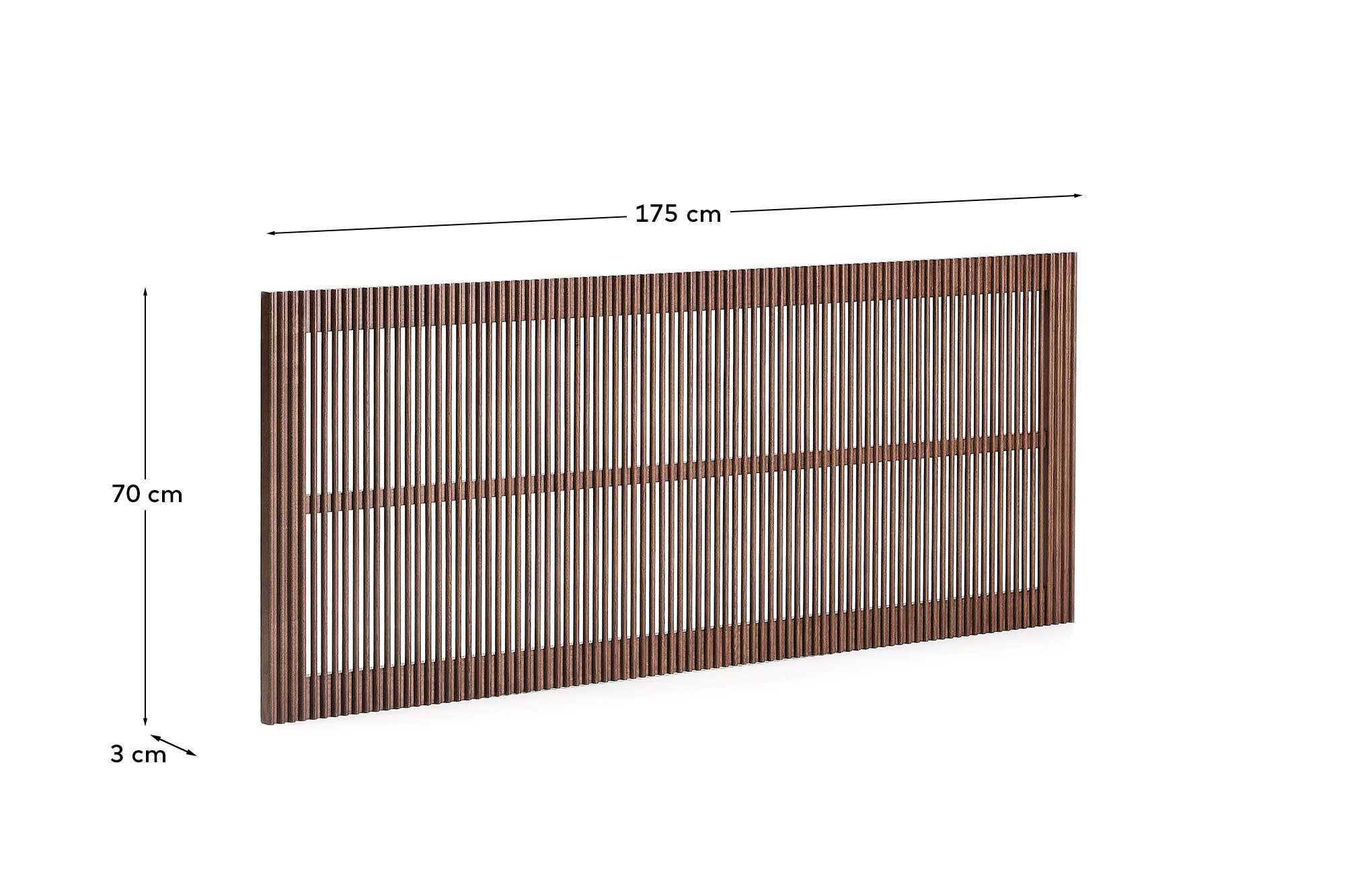 Beyla solid ash wood headboard with walnut finish for a bed up to 160 cm FSC 100%