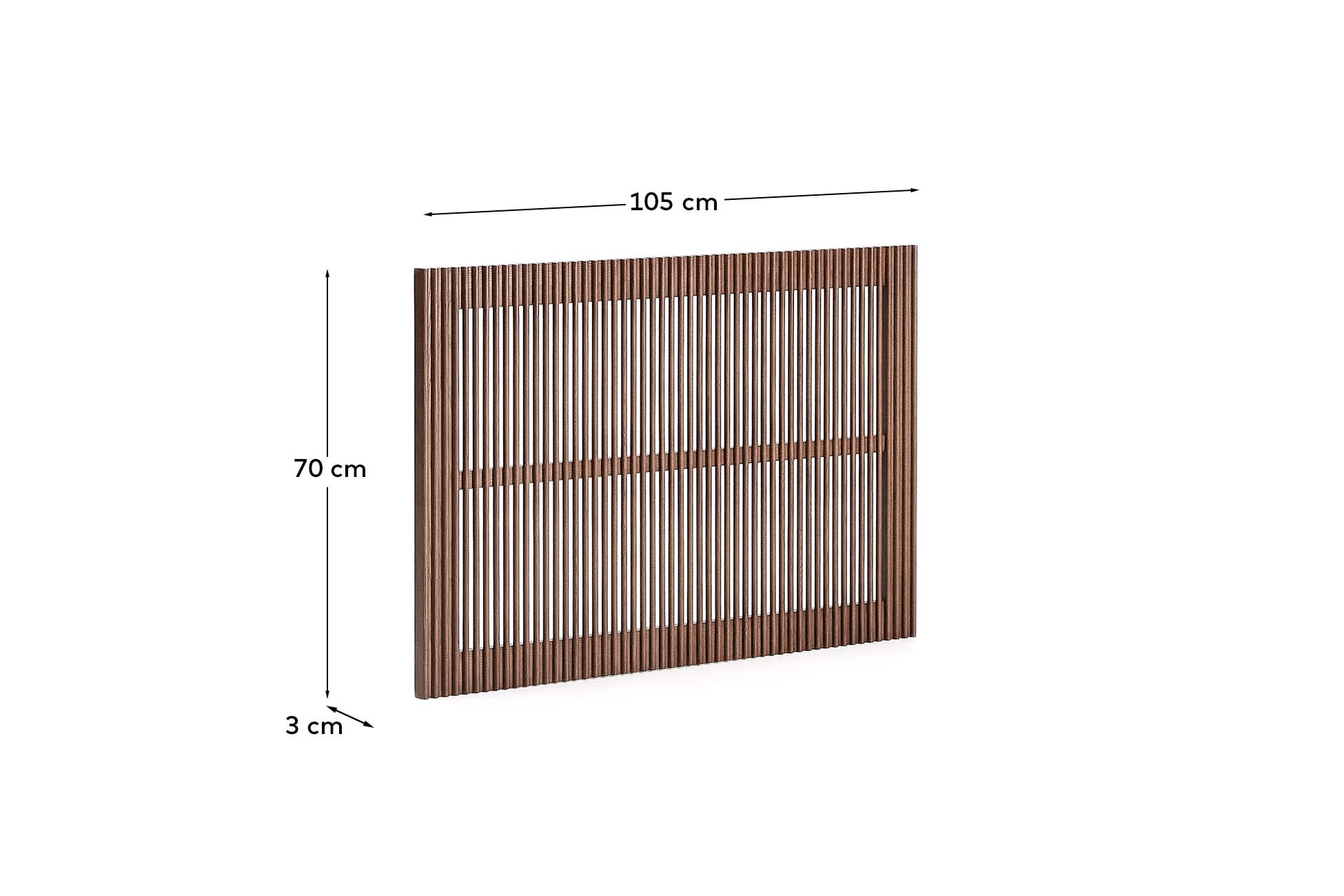 Beyla solid ash wood headboard with walnut finish for a bed up to 90 cm FSC 100%