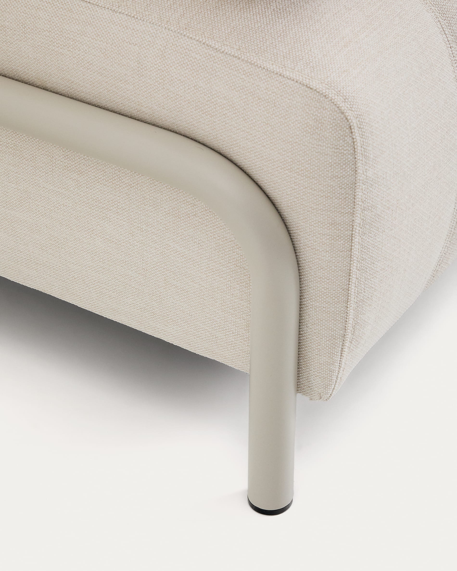 Compo 2-seater sofa in ecru chenille with beige metal frame 200 cm FSC Mix Credit