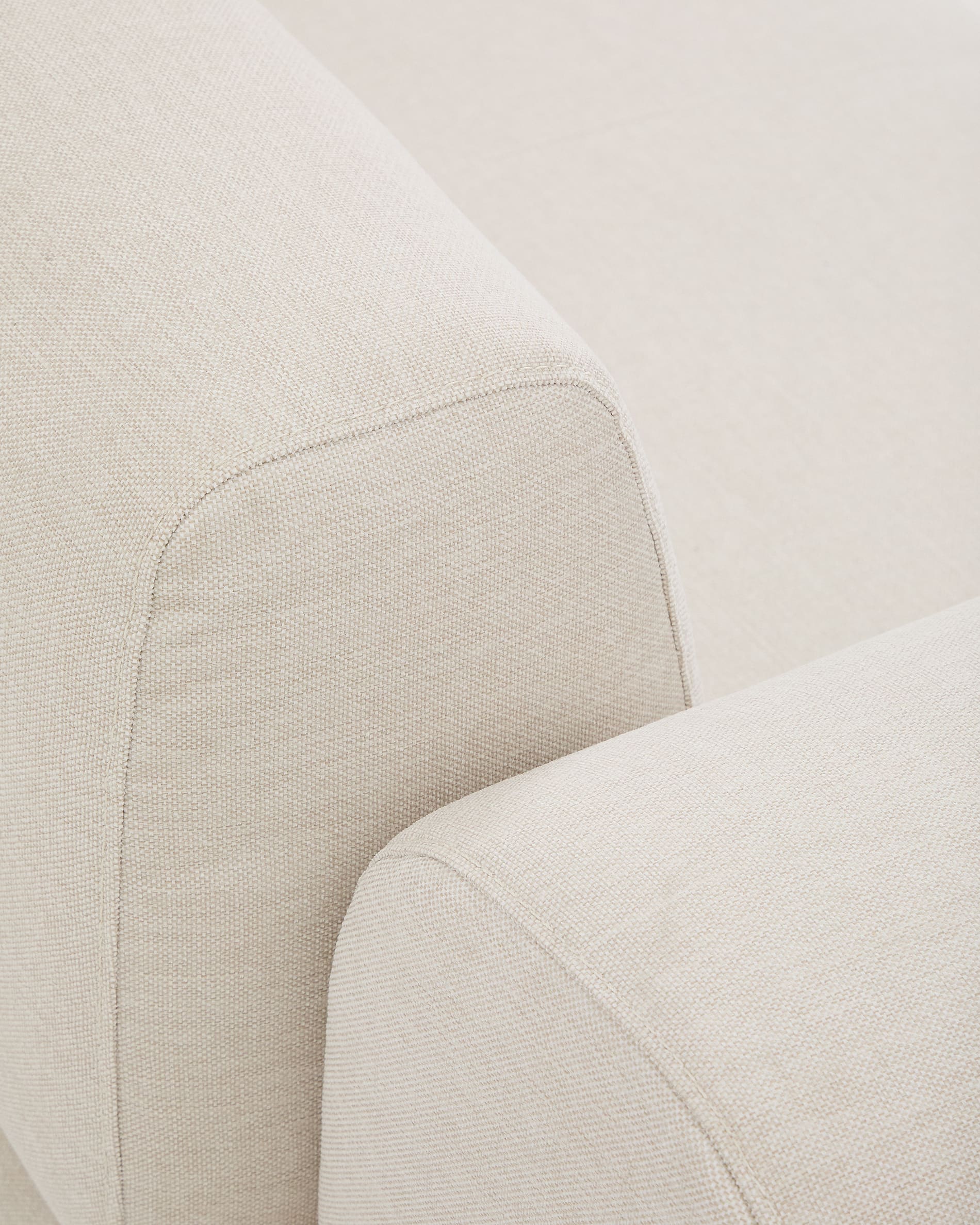 Compo 2-seater sofa in ecru chenille with beige metal frame 200 cm FSC Mix Credit