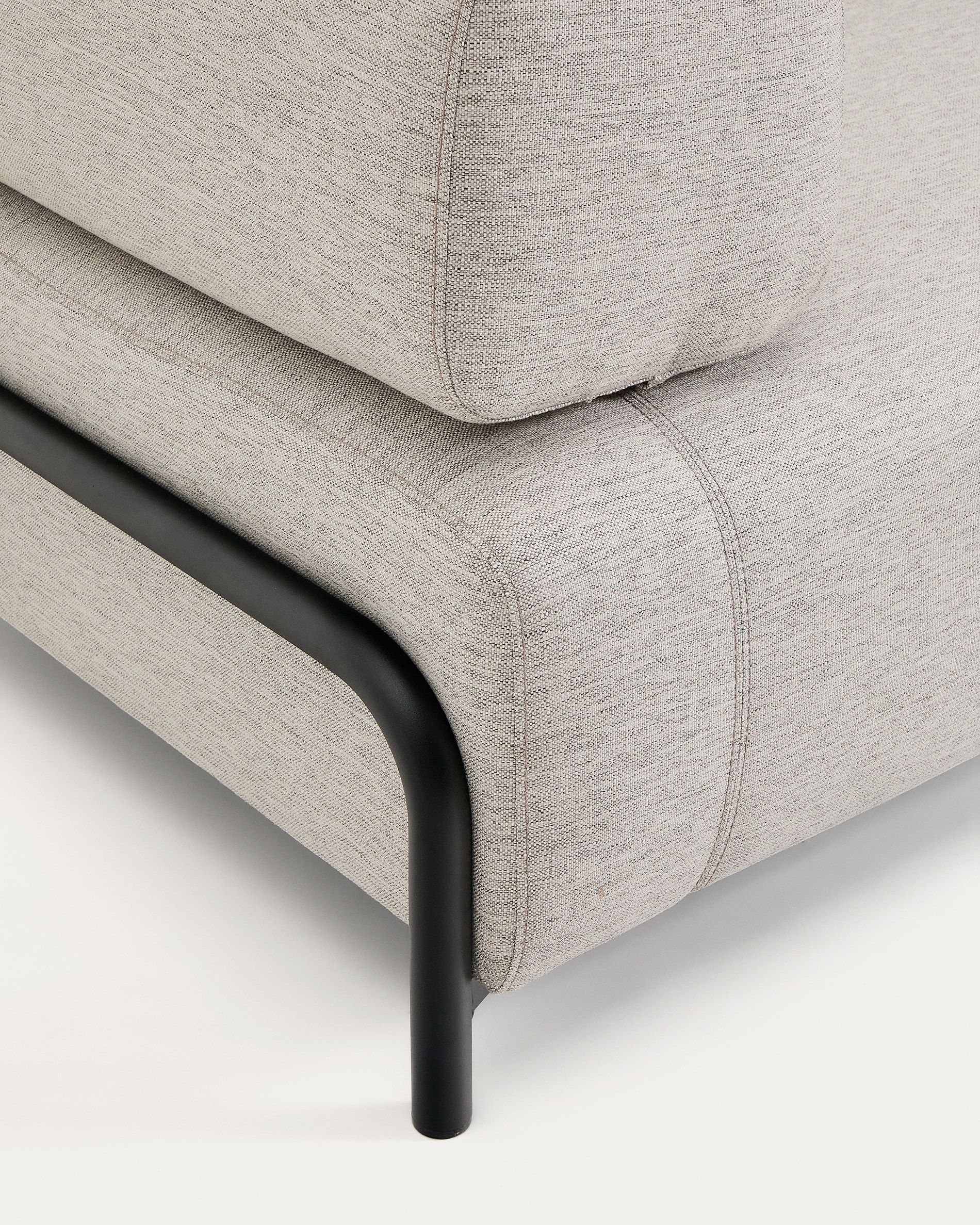 Compo 2-seater greige sofa with black metal frame 200 cm FSC Mix Credit