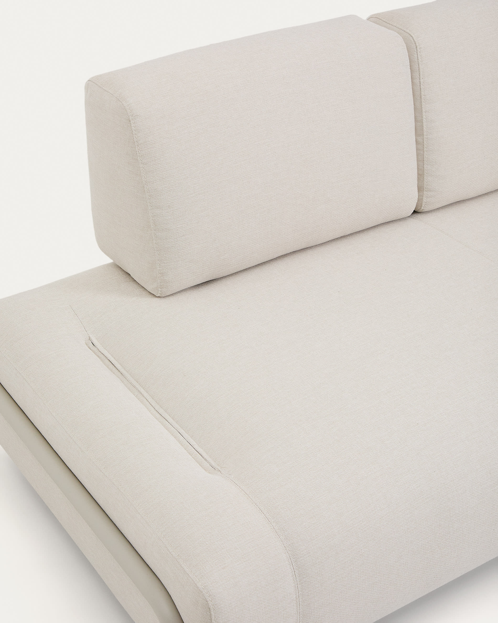 Compo 2-seater module in ecru chenille with beige metal frame 200 cm FSC Mix Credit
