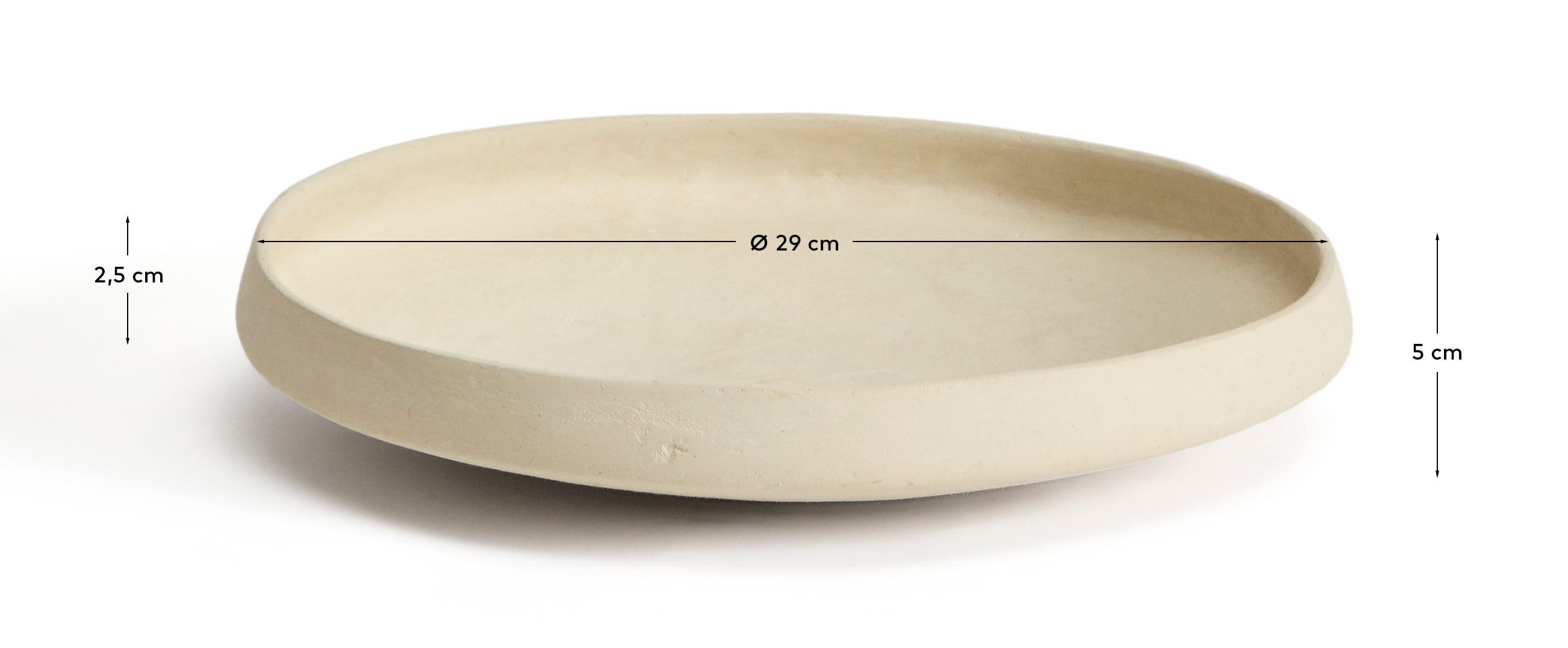 Mireni papier-mâché centrepiece beige Ø 29 cm