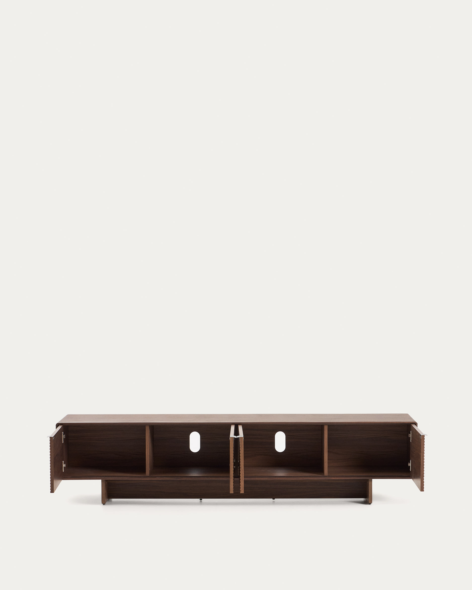 Norlen 4-door TV stand in walnut veneer FSC Mix Credit 200 x 46 cm