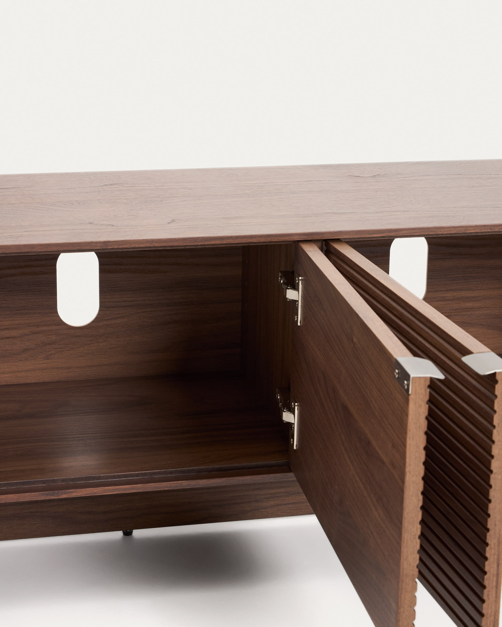 Norlen 4-door TV stand in walnut veneer FSC Mix Credit 200 x 46 cm