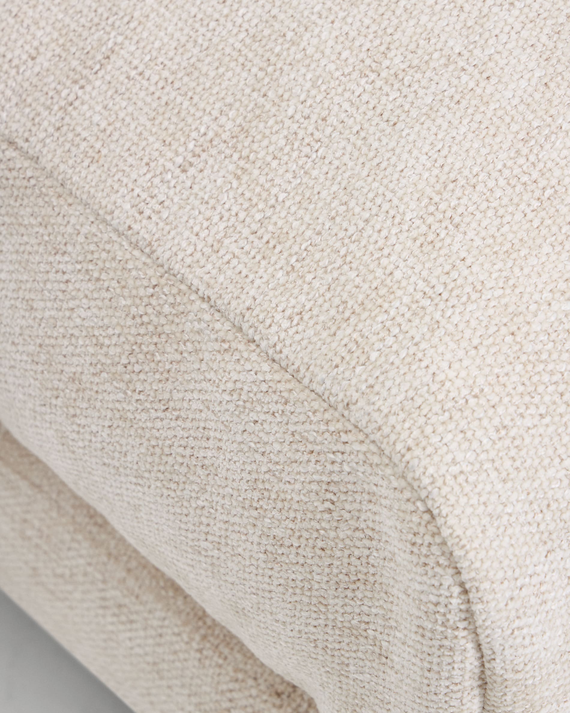 Veliro beige chenille footrest with black steel legs 85 x 90cm FSC Mix Credit