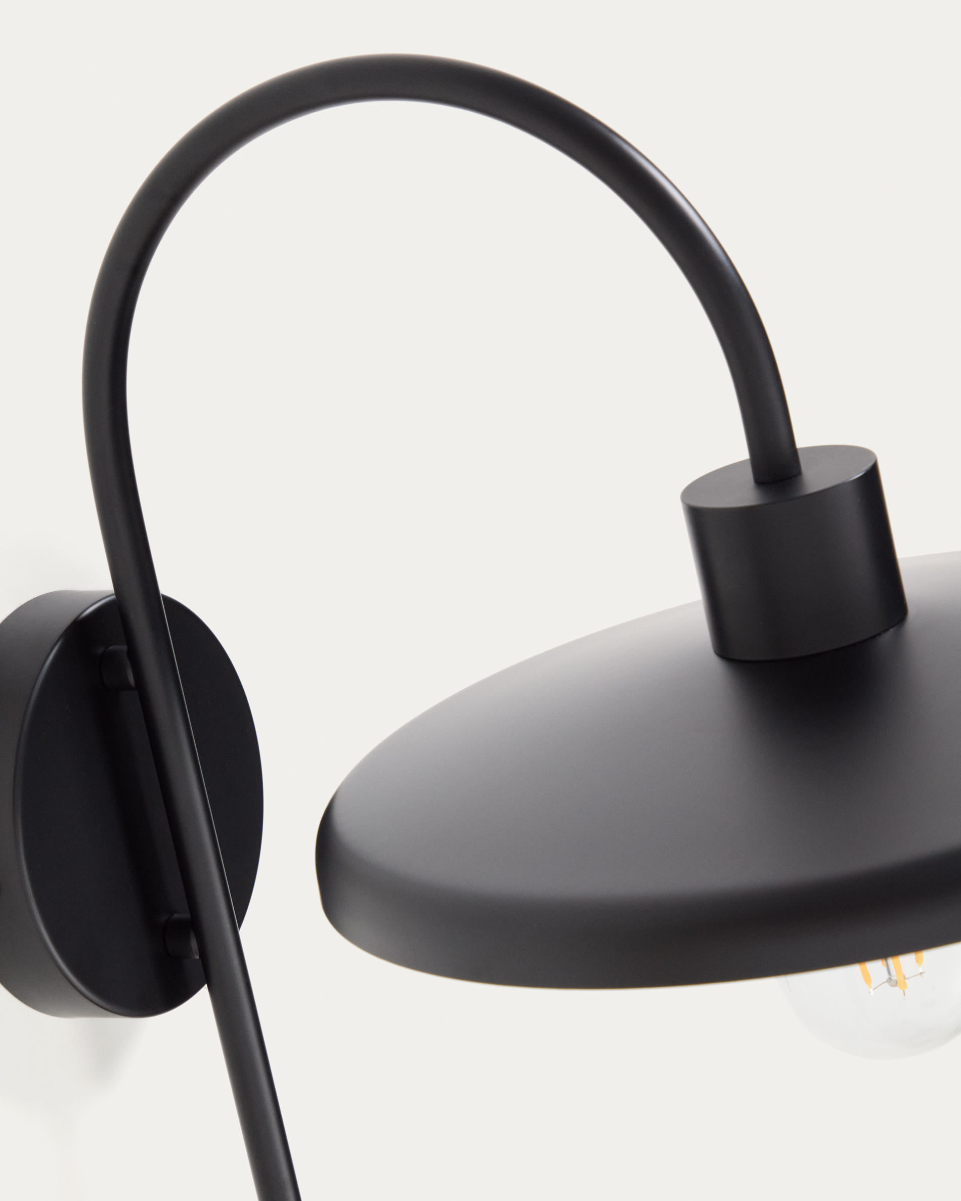 Nuvira wall light in black satin metal