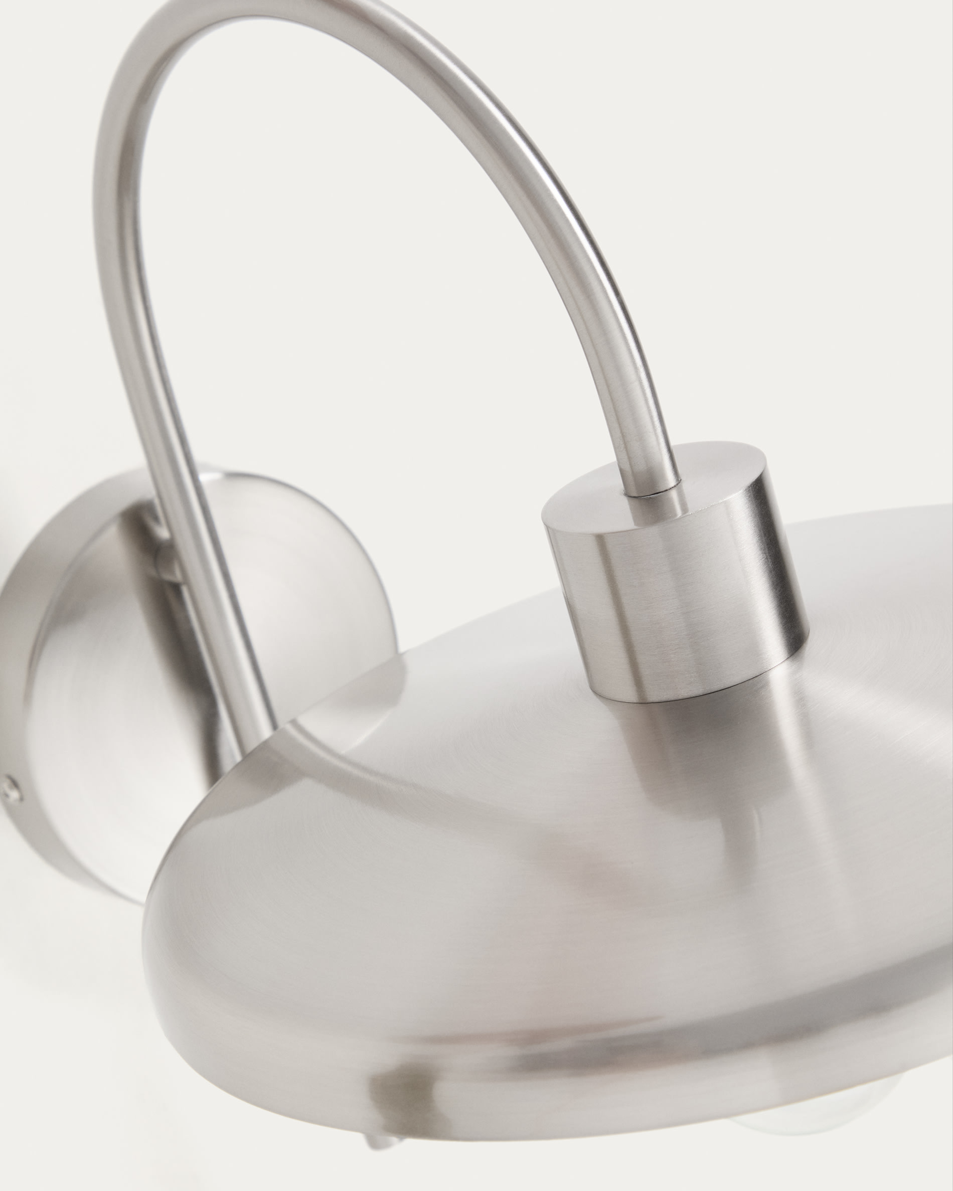 Nuvira wall light in light grey brushed metal