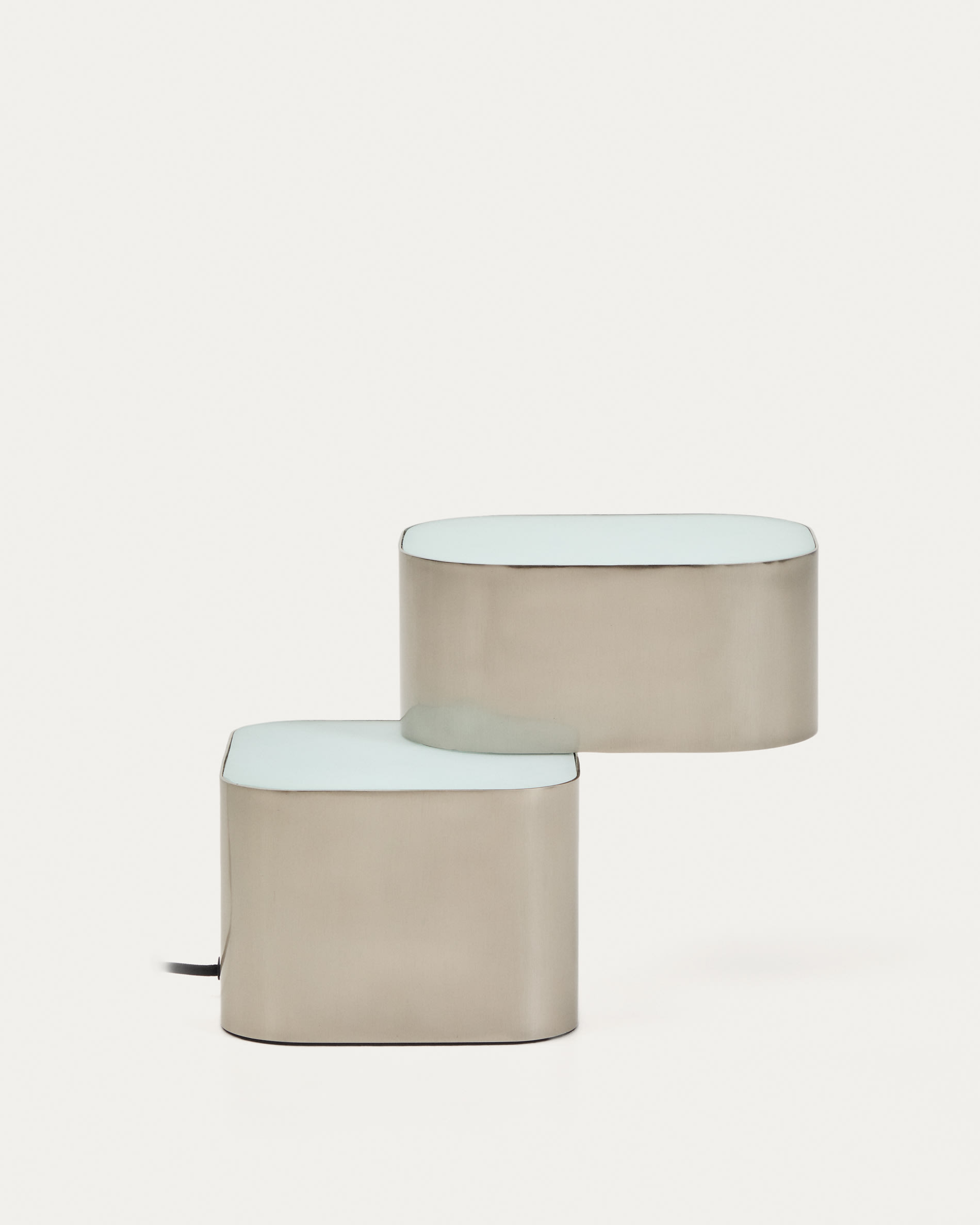 Tanden table lamp in grey metal with brushed finish