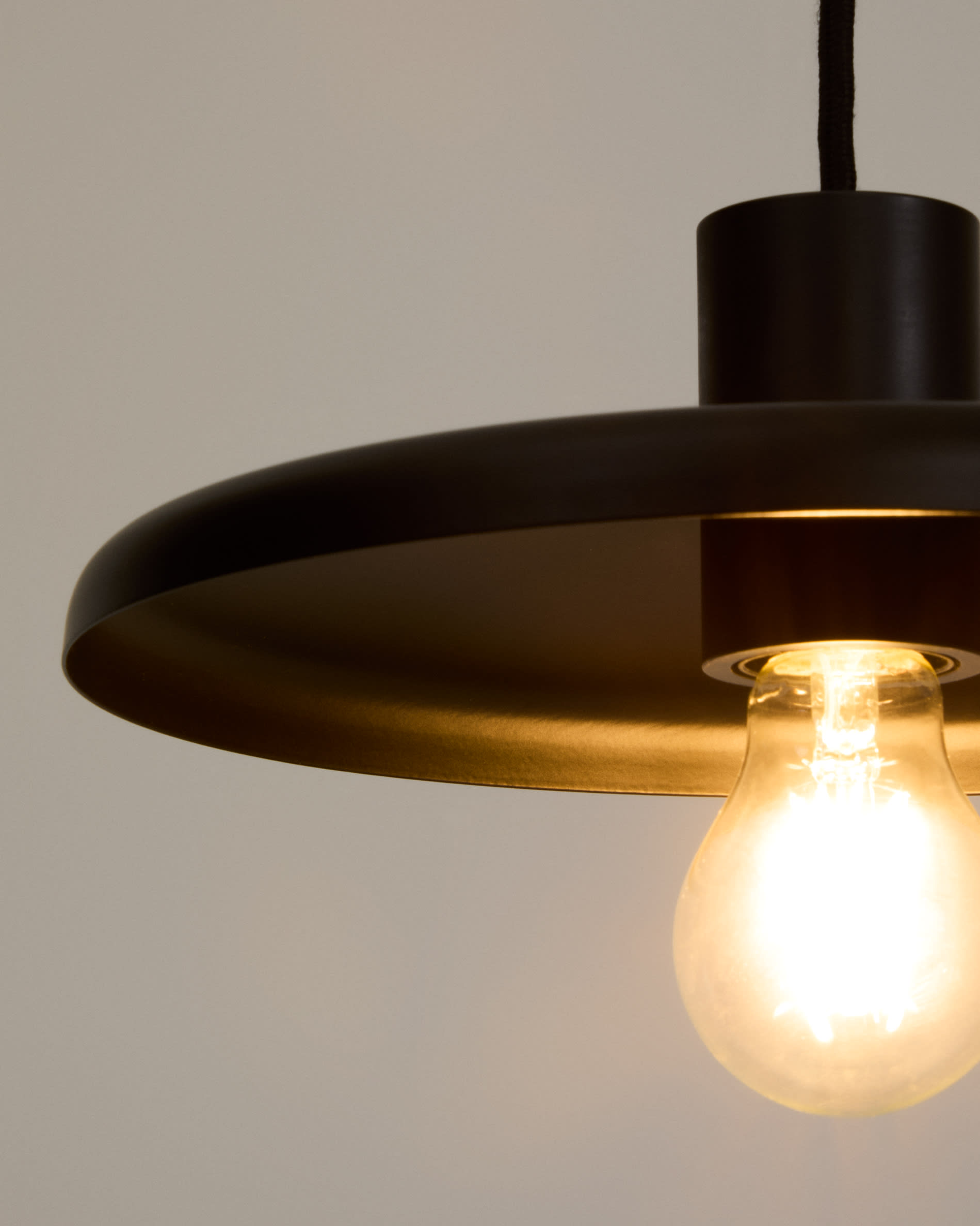 Nuvira ceiling lamp in black satin metal