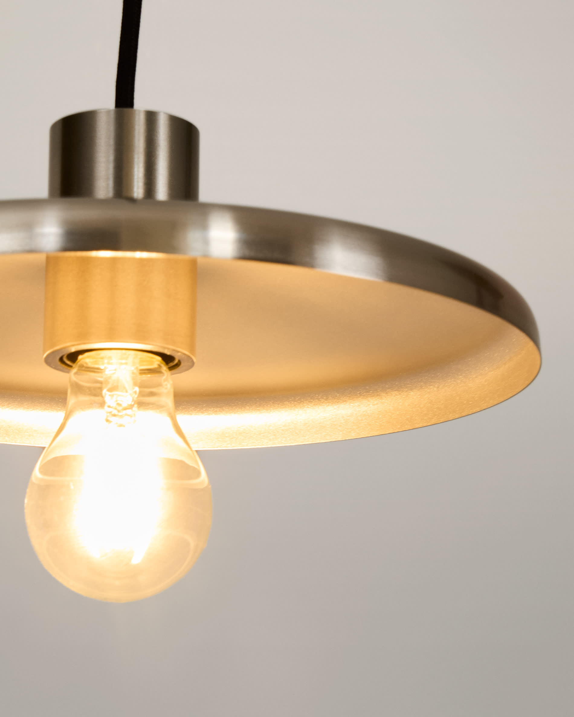 Nuvira ceiling lamp in light grey brushed metal