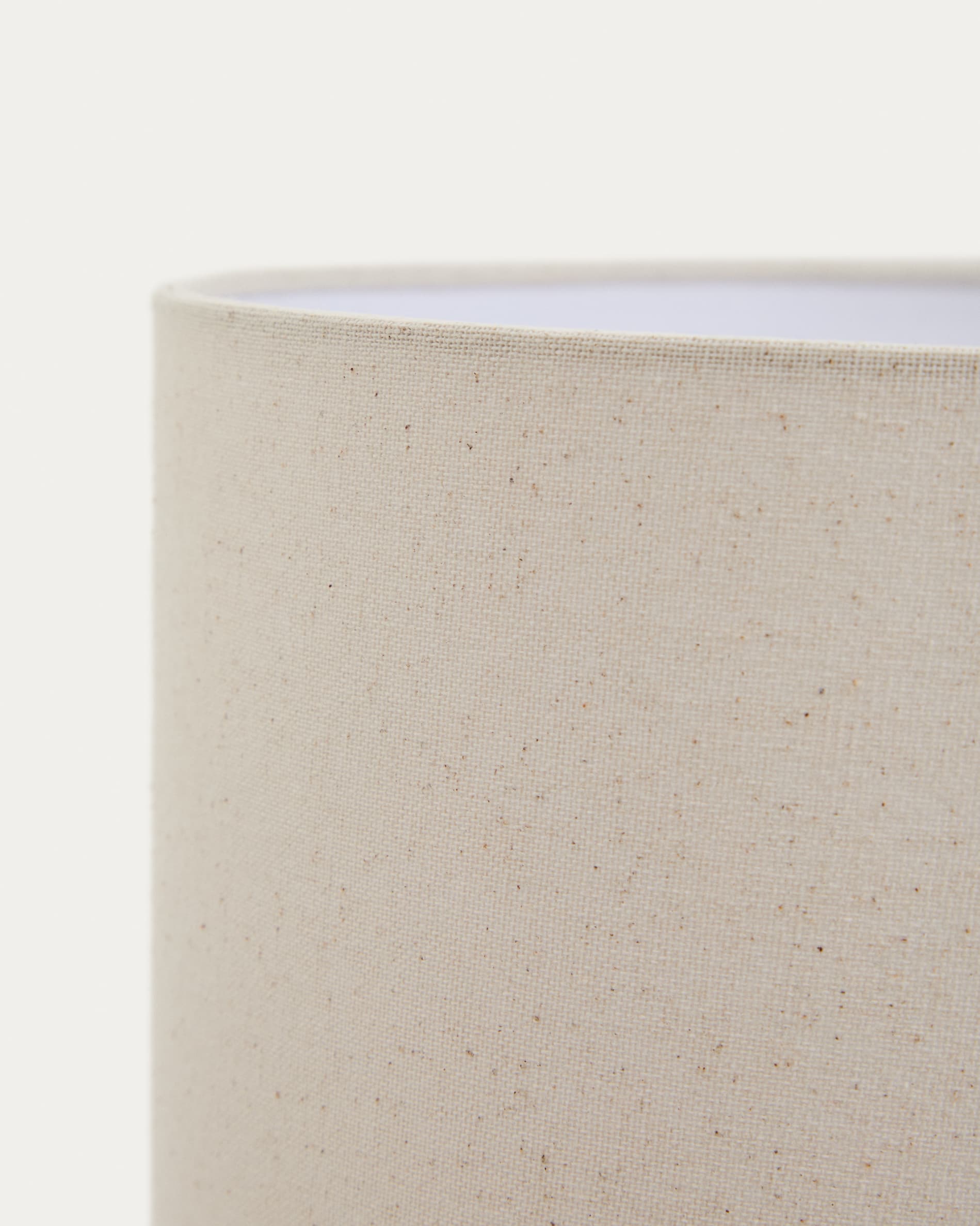 Mavran table lamp with brown and mustard ceramic base and cotton lampshade