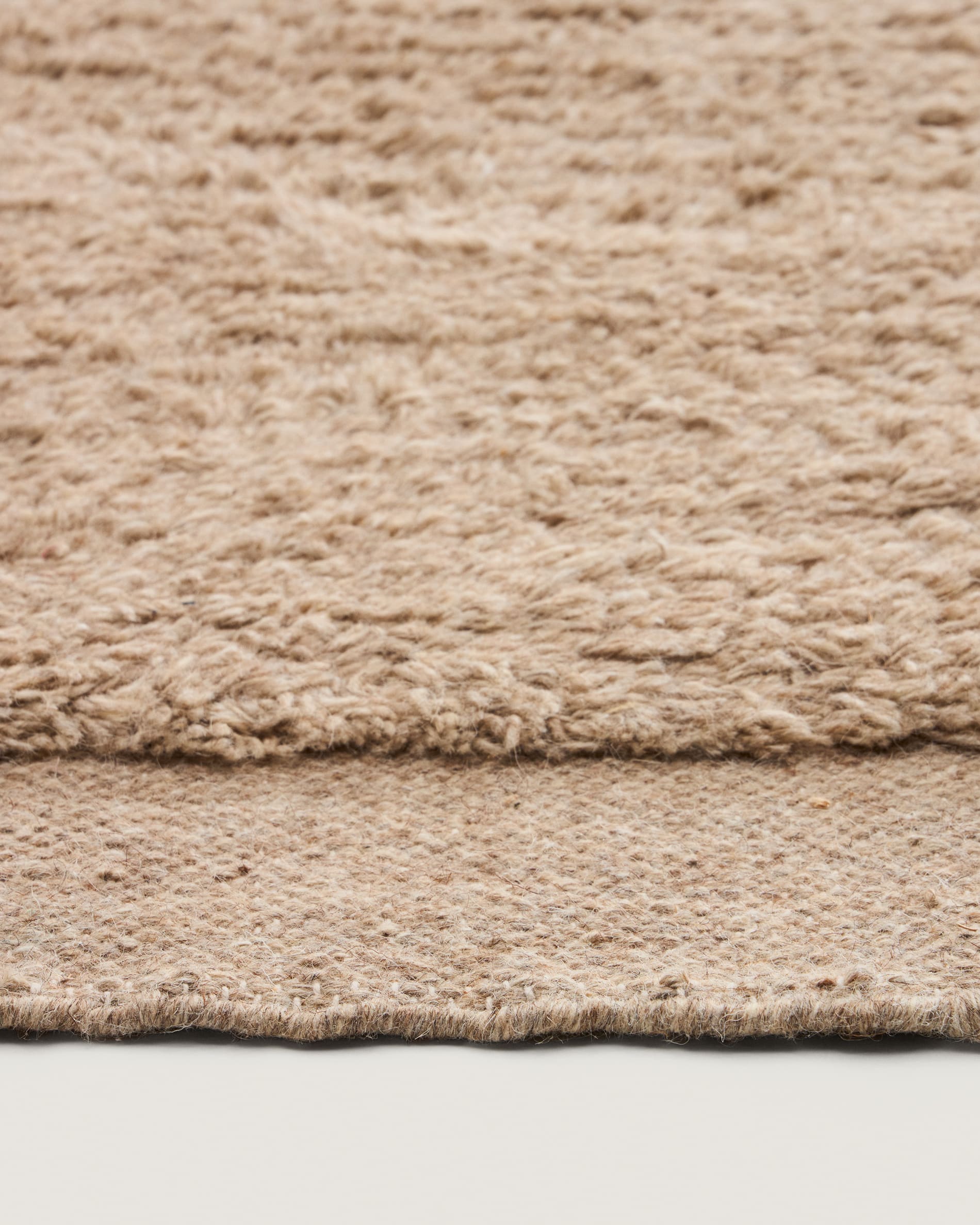 Marely beige wool runner rug 200 x 80cm