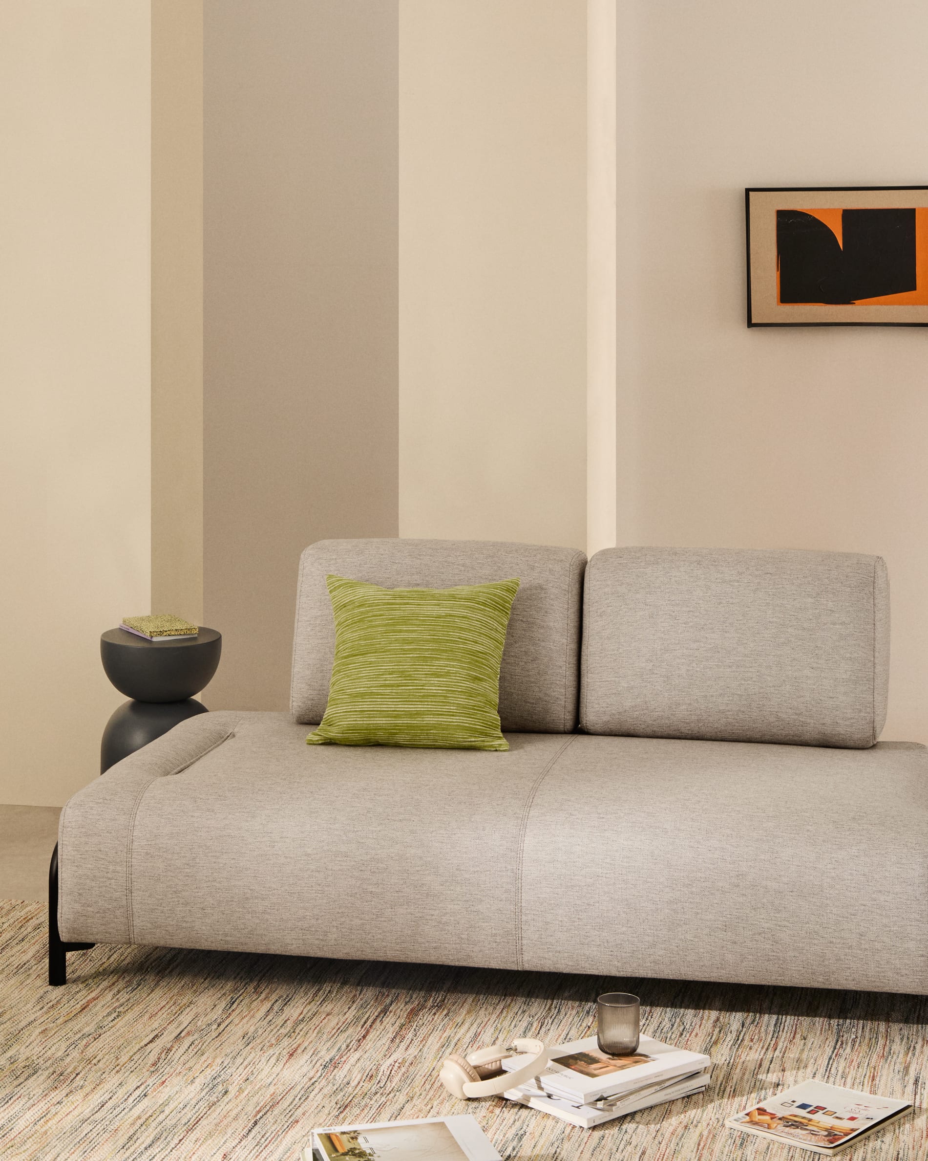Compo 2-seater greige module with black metal frame 200 cm FSC Mix Credit