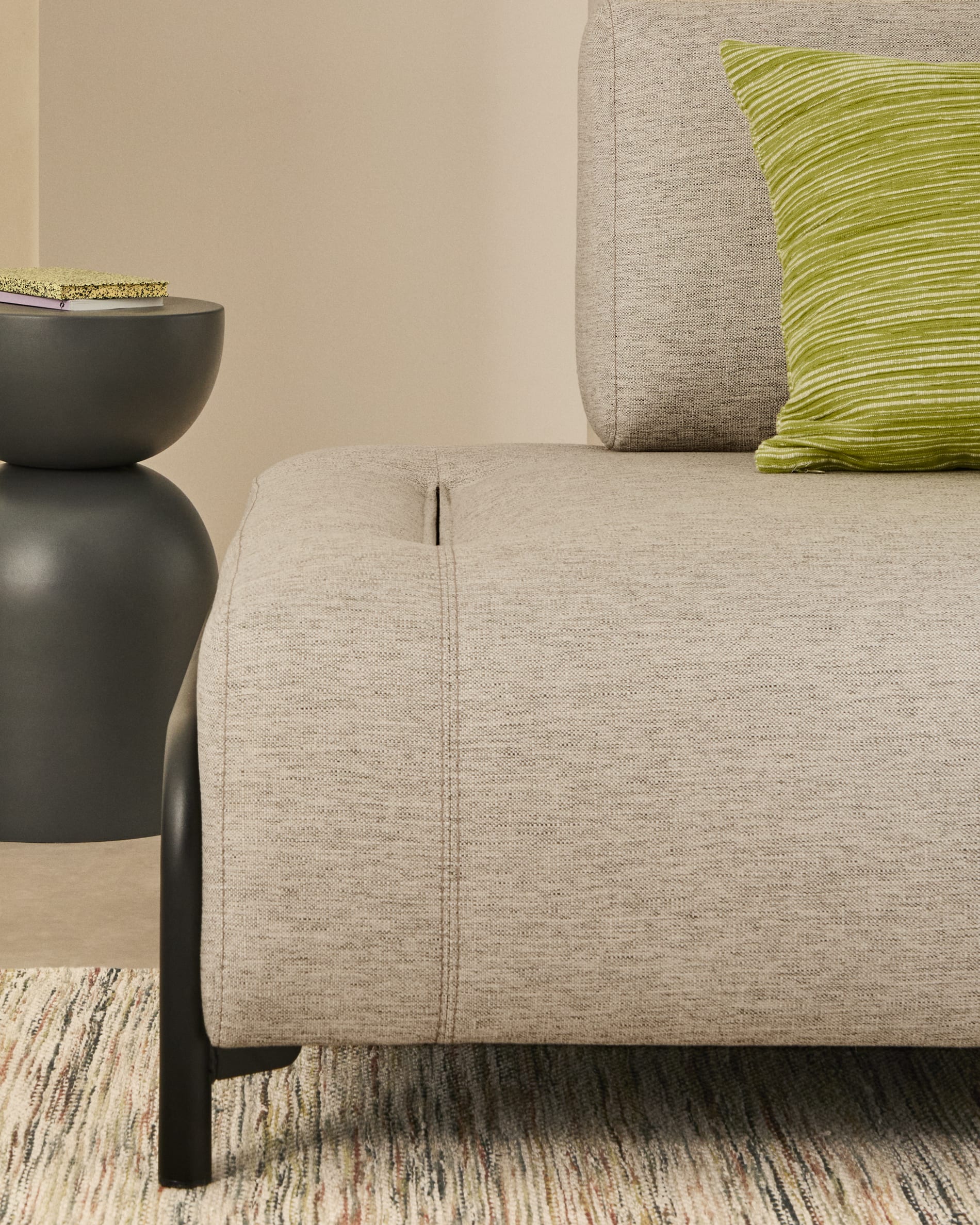 Compo 2-seater greige module with black metal frame 200 cm FSC Mix Credit