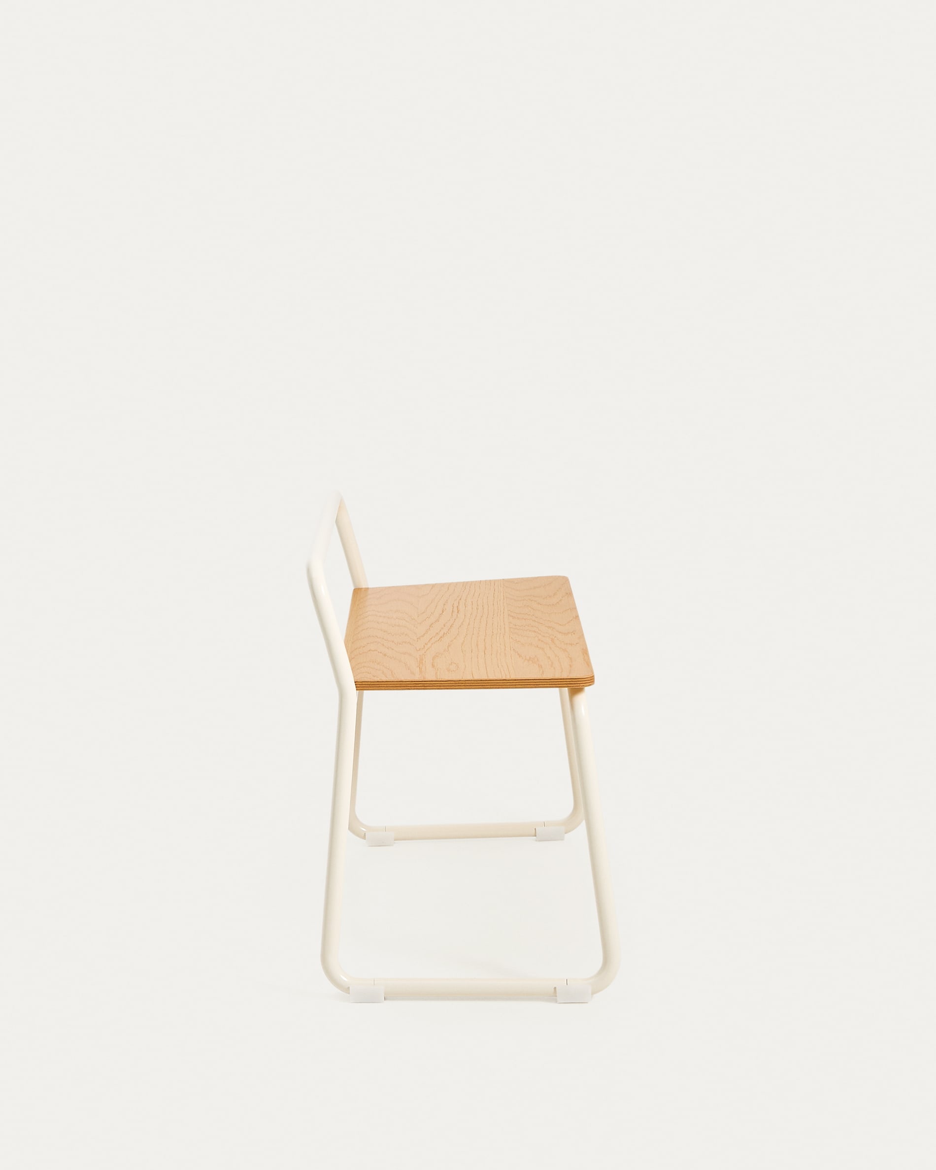 Tinn ash veneer bench with a beige metal structure, 75 cm