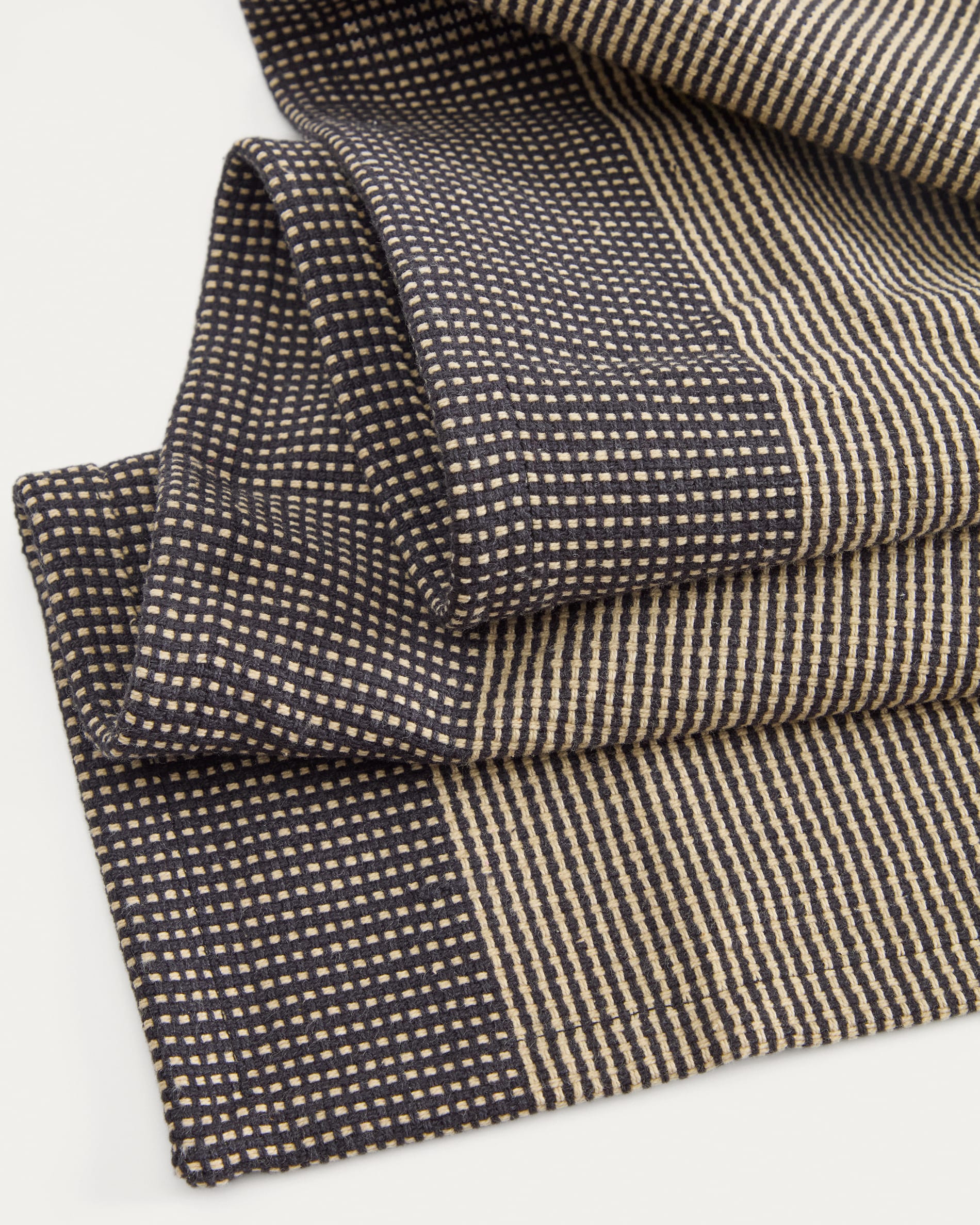 Briven black 100% cotton table runner 50 x 150cm