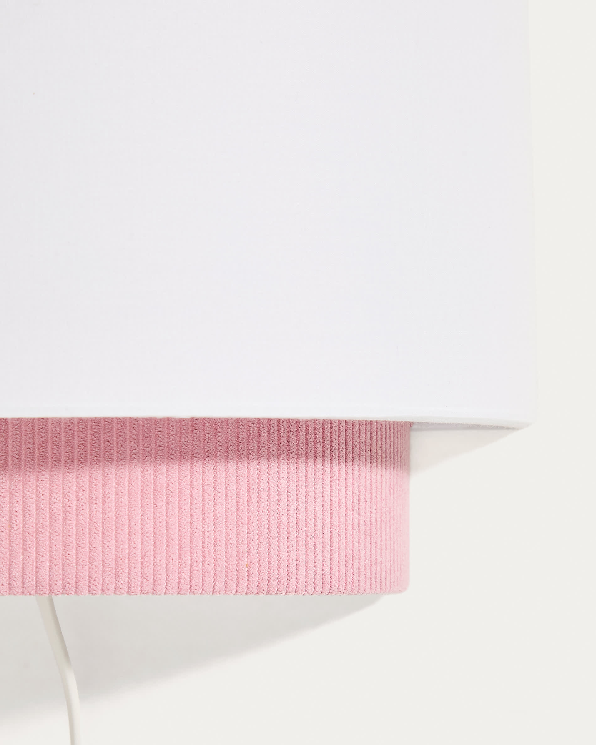 Bianella cotton and pink corduroy wall light Ø 40cm