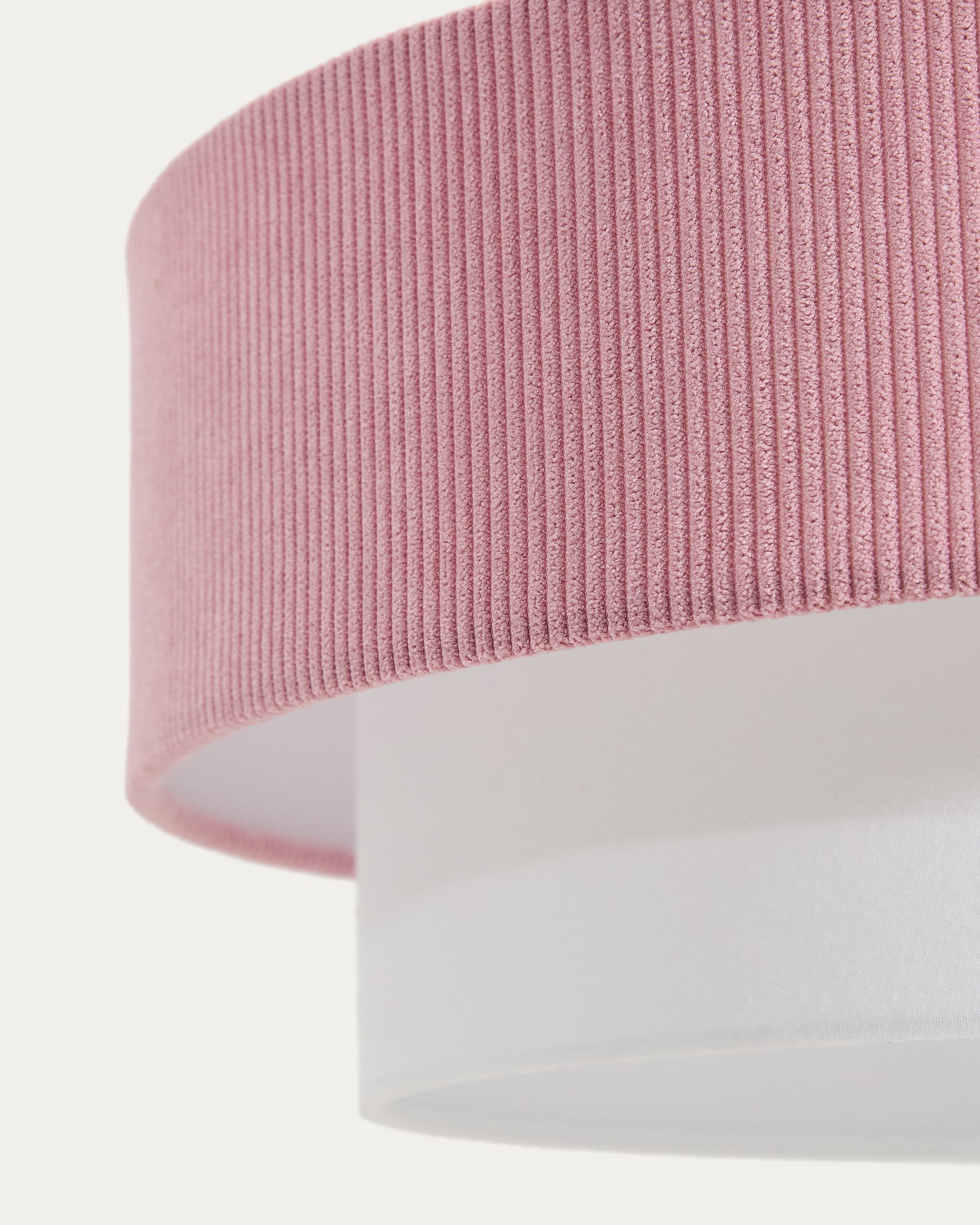 Bianella cotton and pink corduroy ceiling lamp