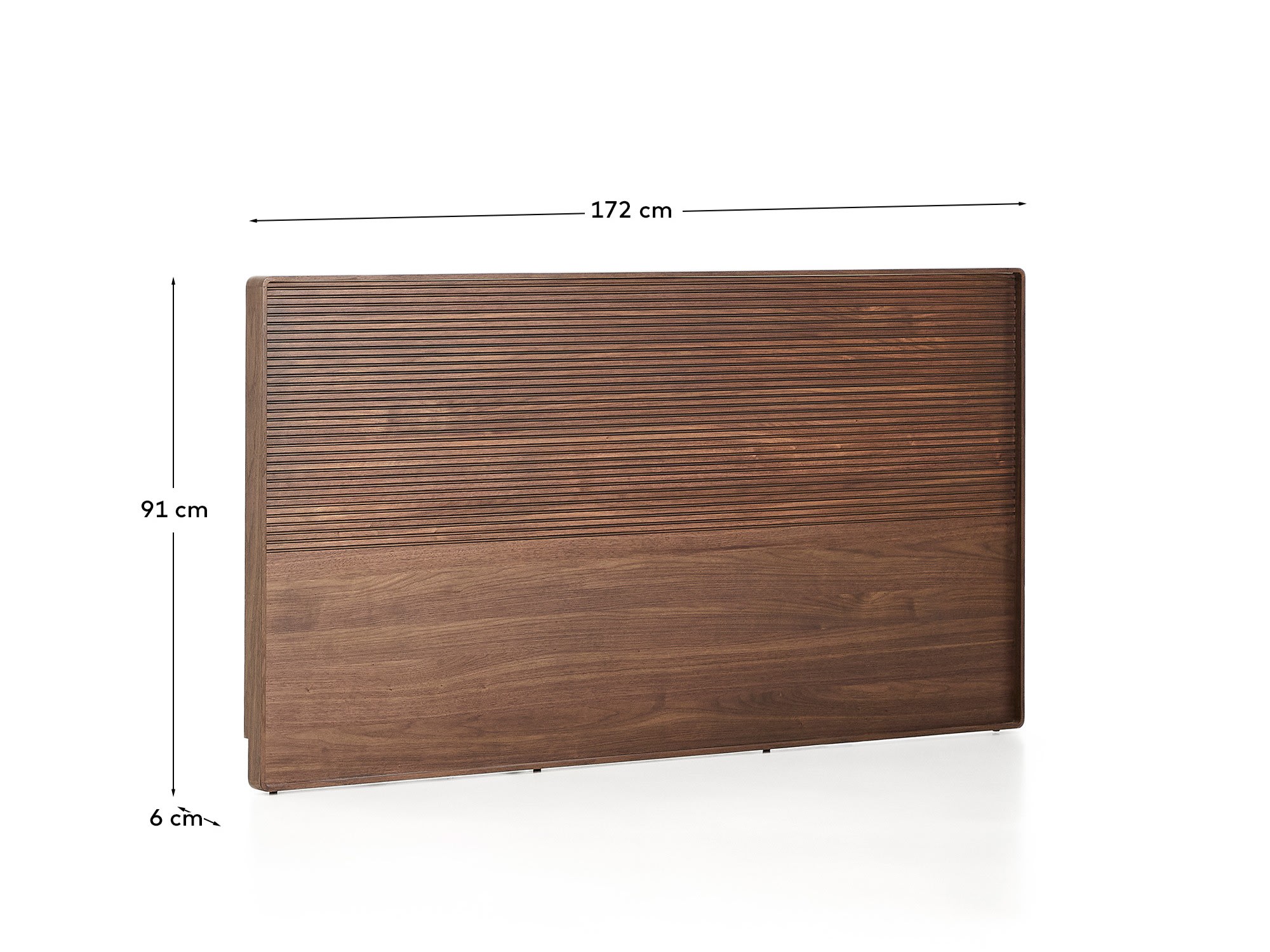 Norlen headboard in walnut veneer with dark finish and LED light for a bed up to 160 cm FSC Mix Credit