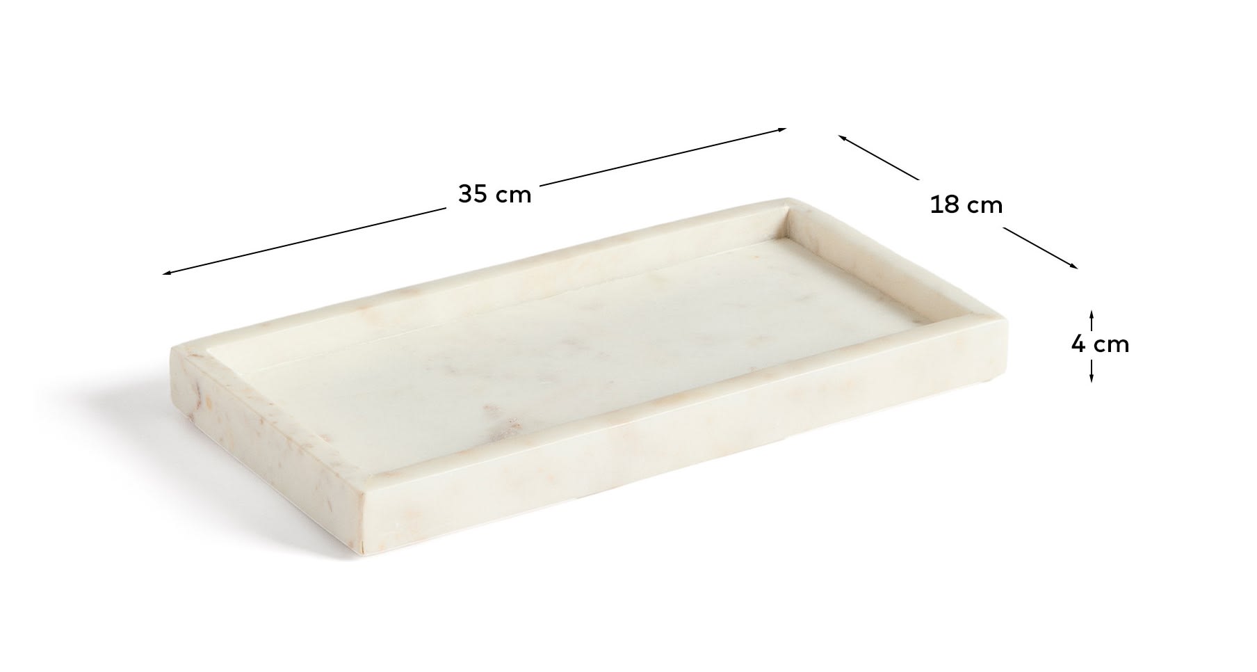 Serela tray in white marble 35 x 18 cm