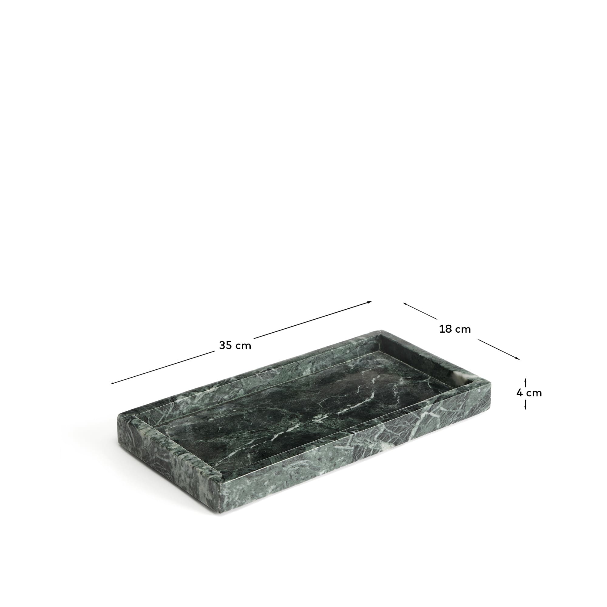 Serela tray in green marble 35 x 18 cm
