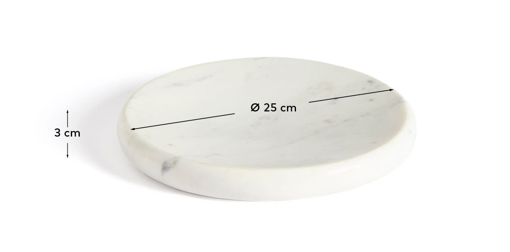 Obena tray in white marble Ø 25 cm
