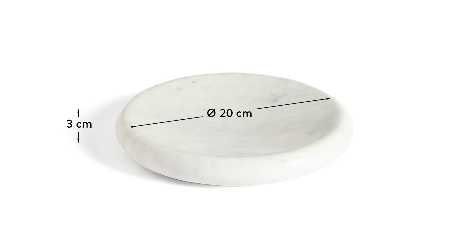 Obena tray in white marble Ø 20 cm