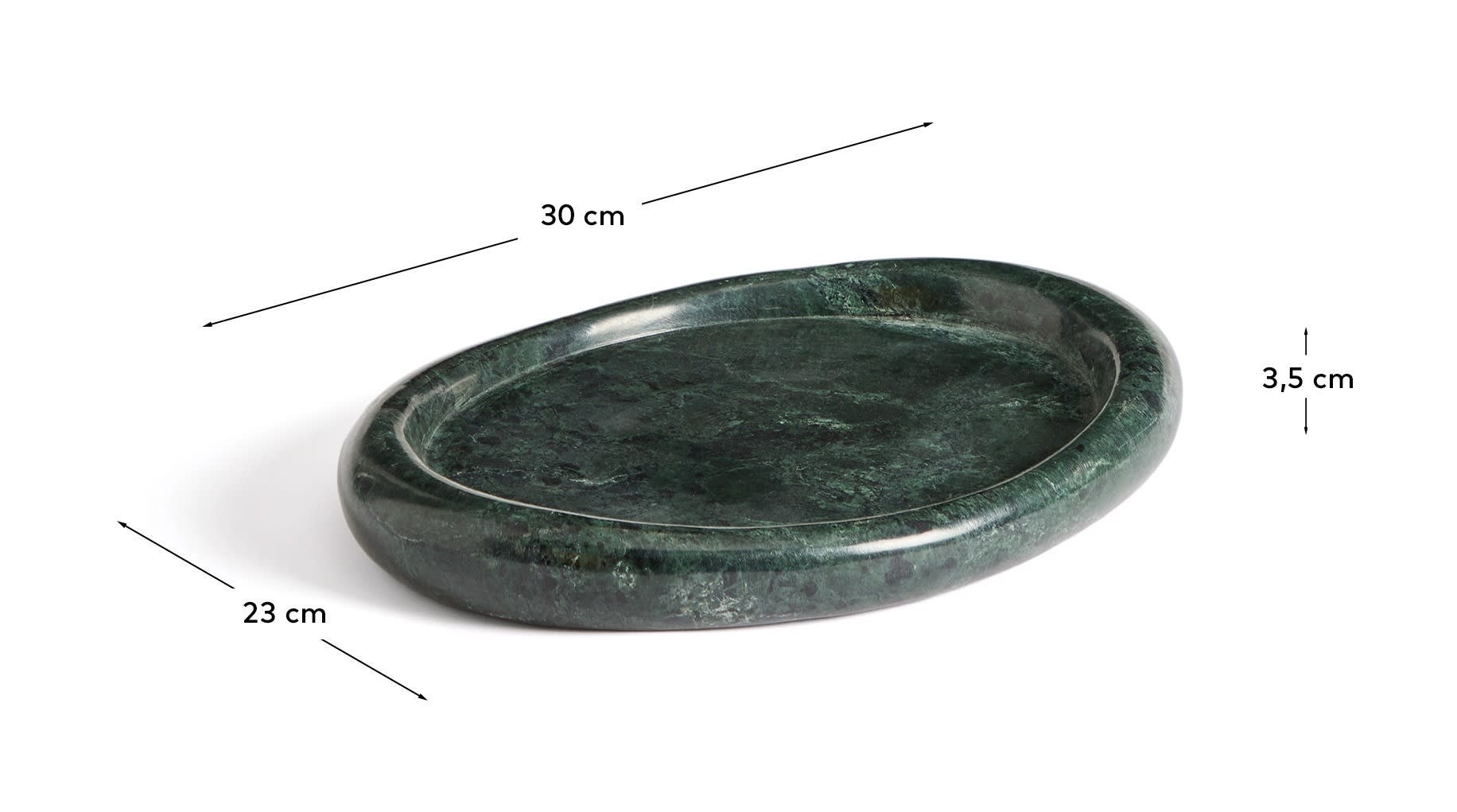 Lenorel tray in green marble 30 x 23 cm