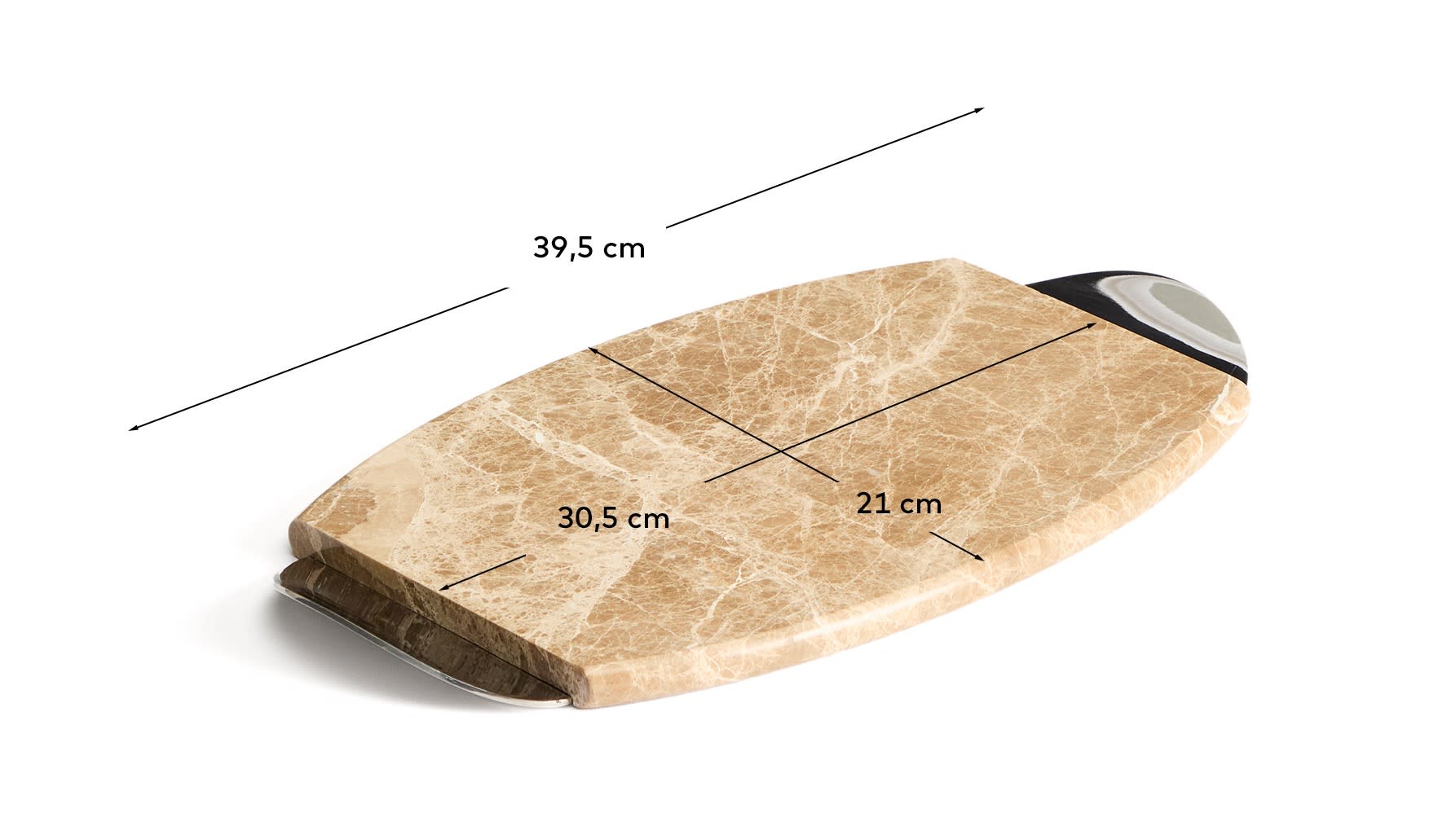 Adoma serving board in marble and metal