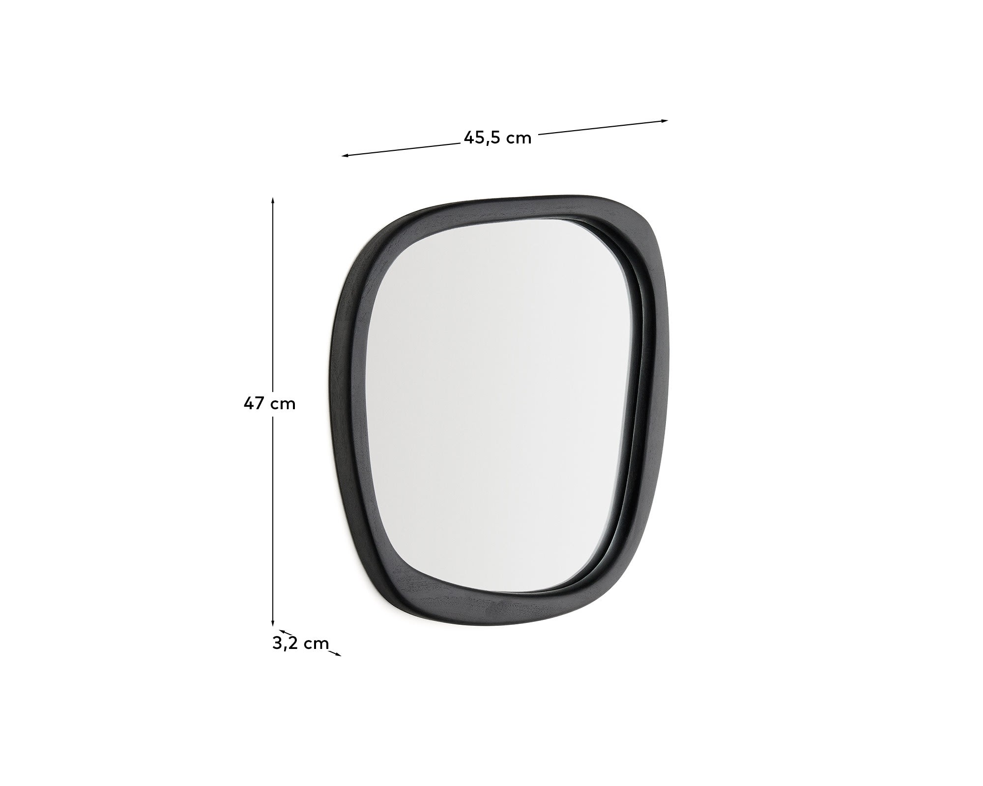 Alura black teak wood mirror 45,5 x 47 cm FSC 100%