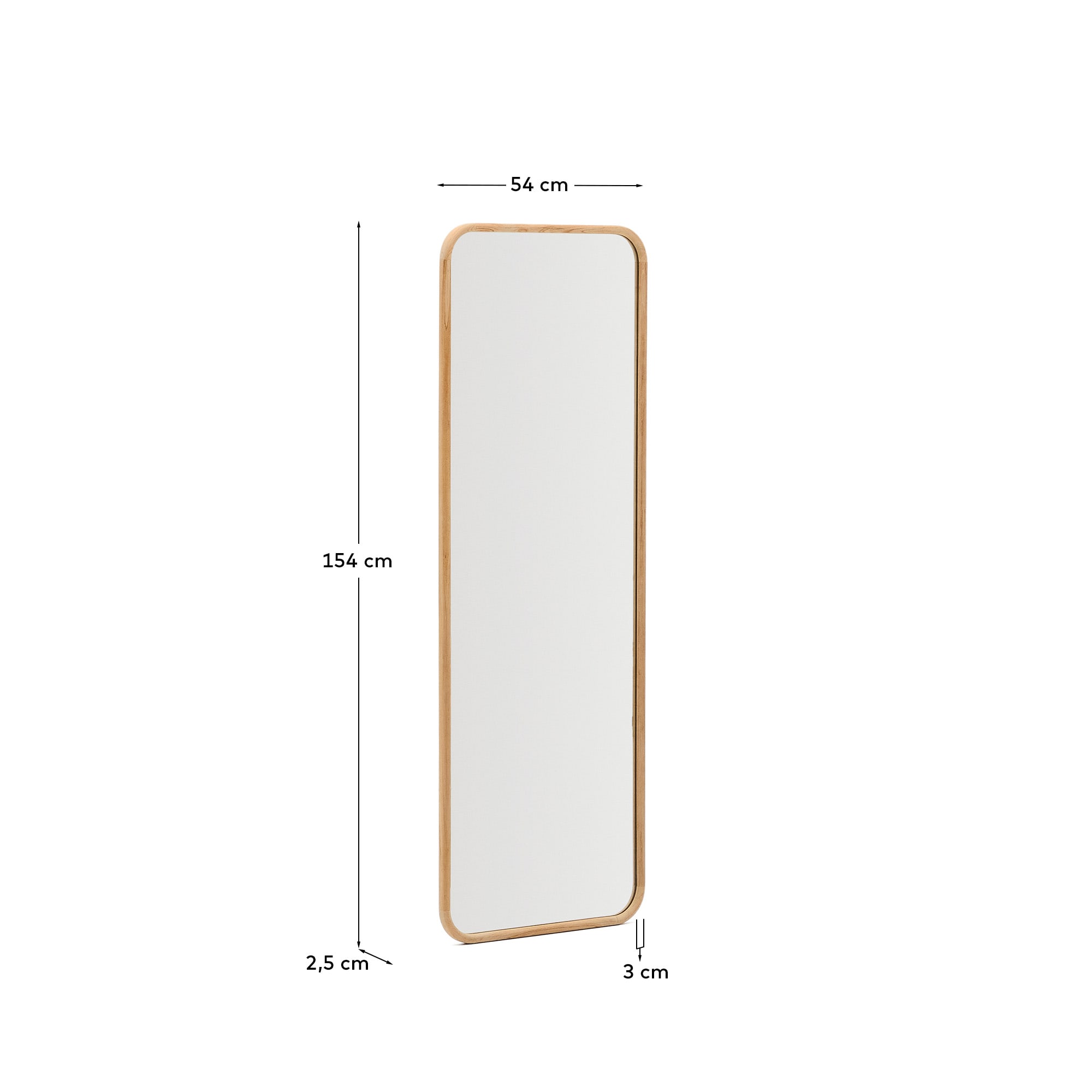 Milsa teak wood mirror 54 x 154cm FSC 100%