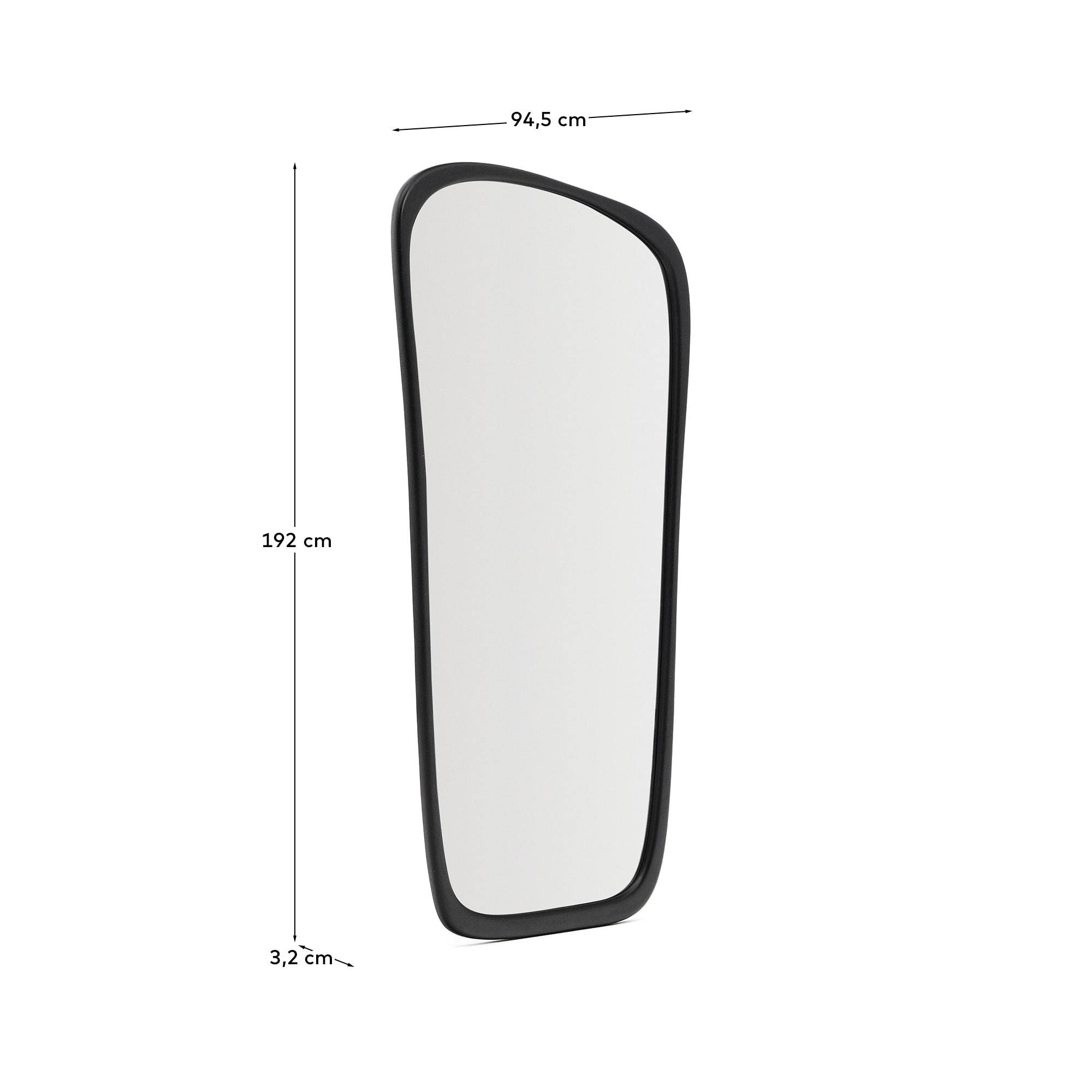 Alura black teak wood mirror 94.5 x 192cm FSC 100%