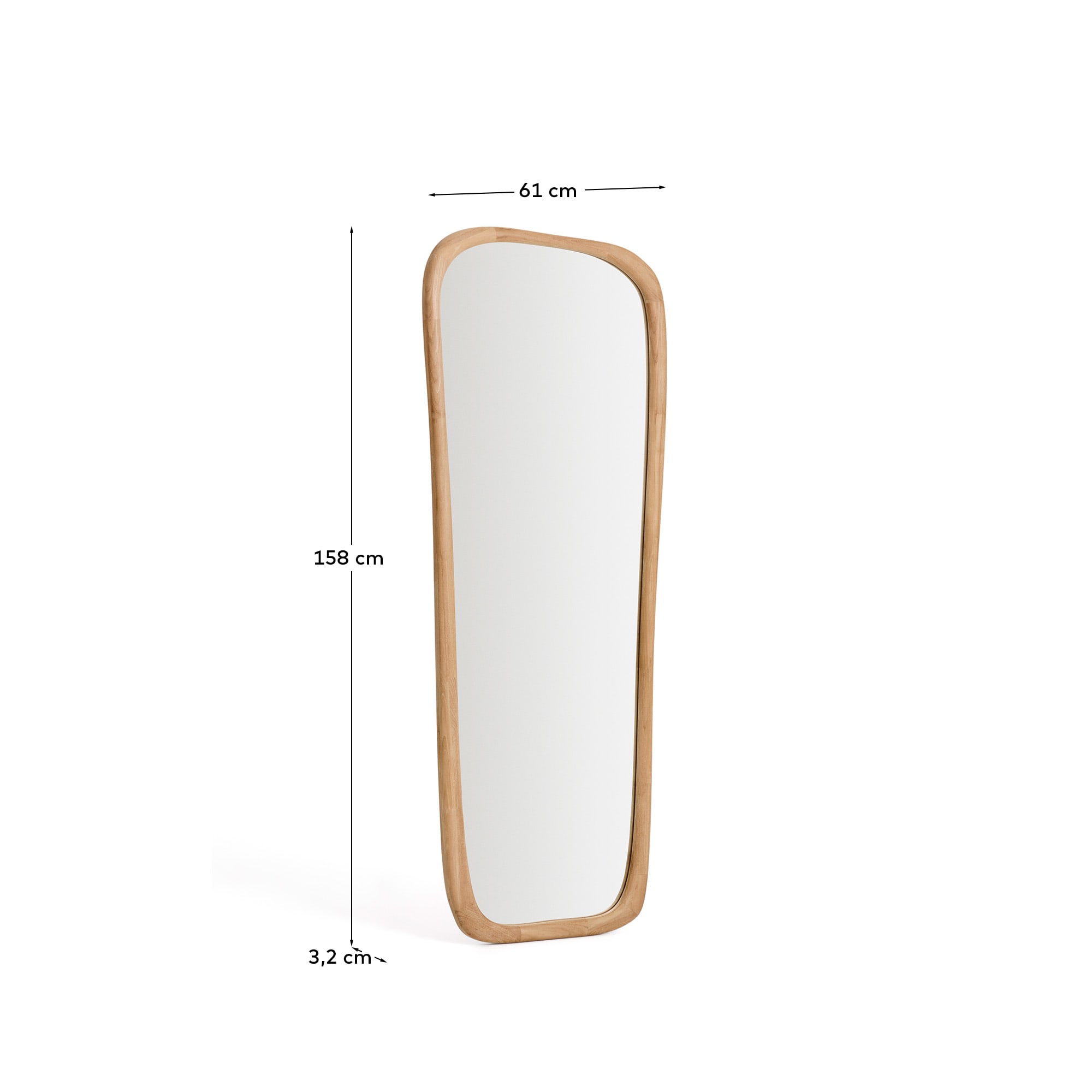 Alura teak wood mirror 158 x 61cm FSC 100%