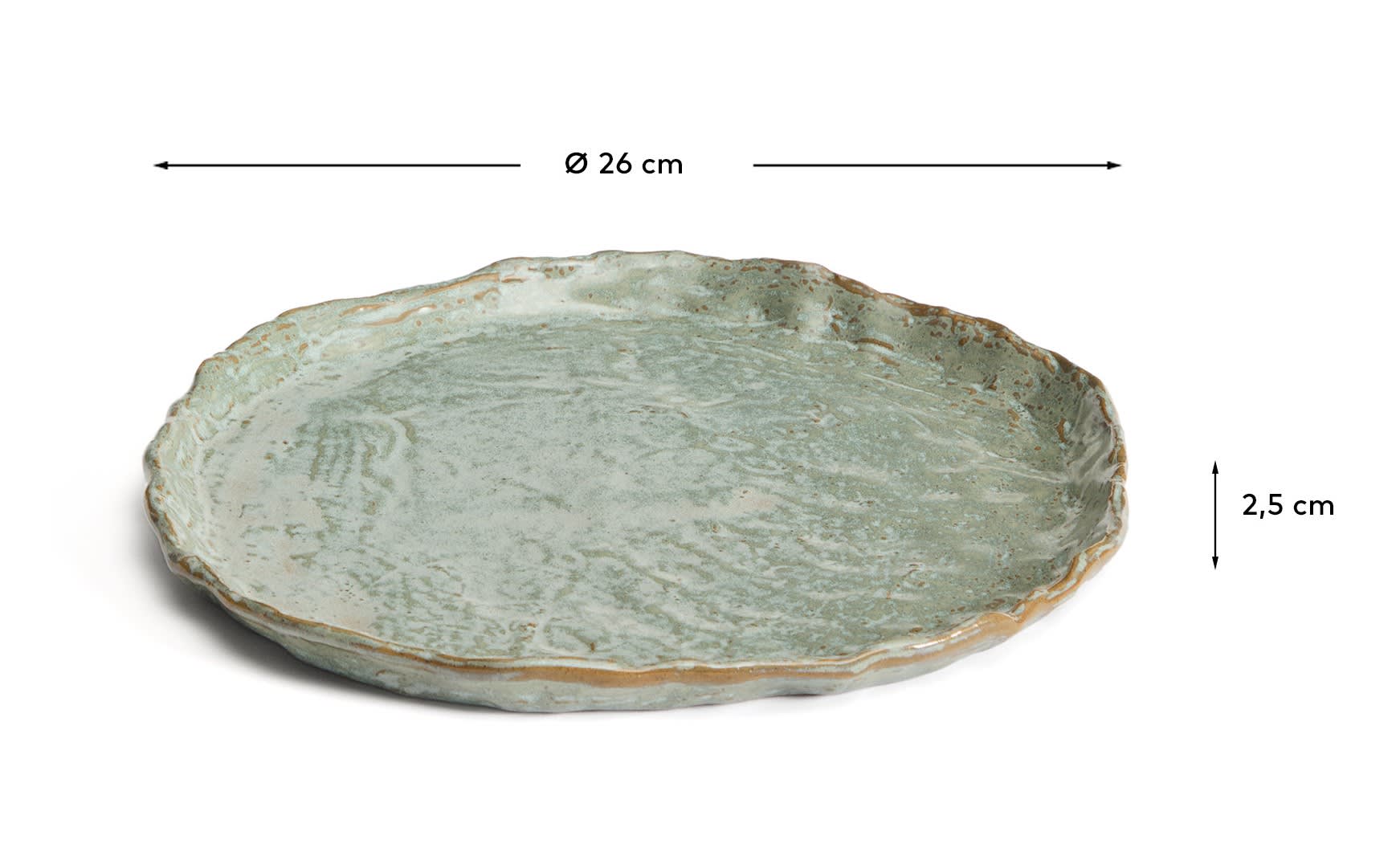 Alenia brown ceramic dinner plate