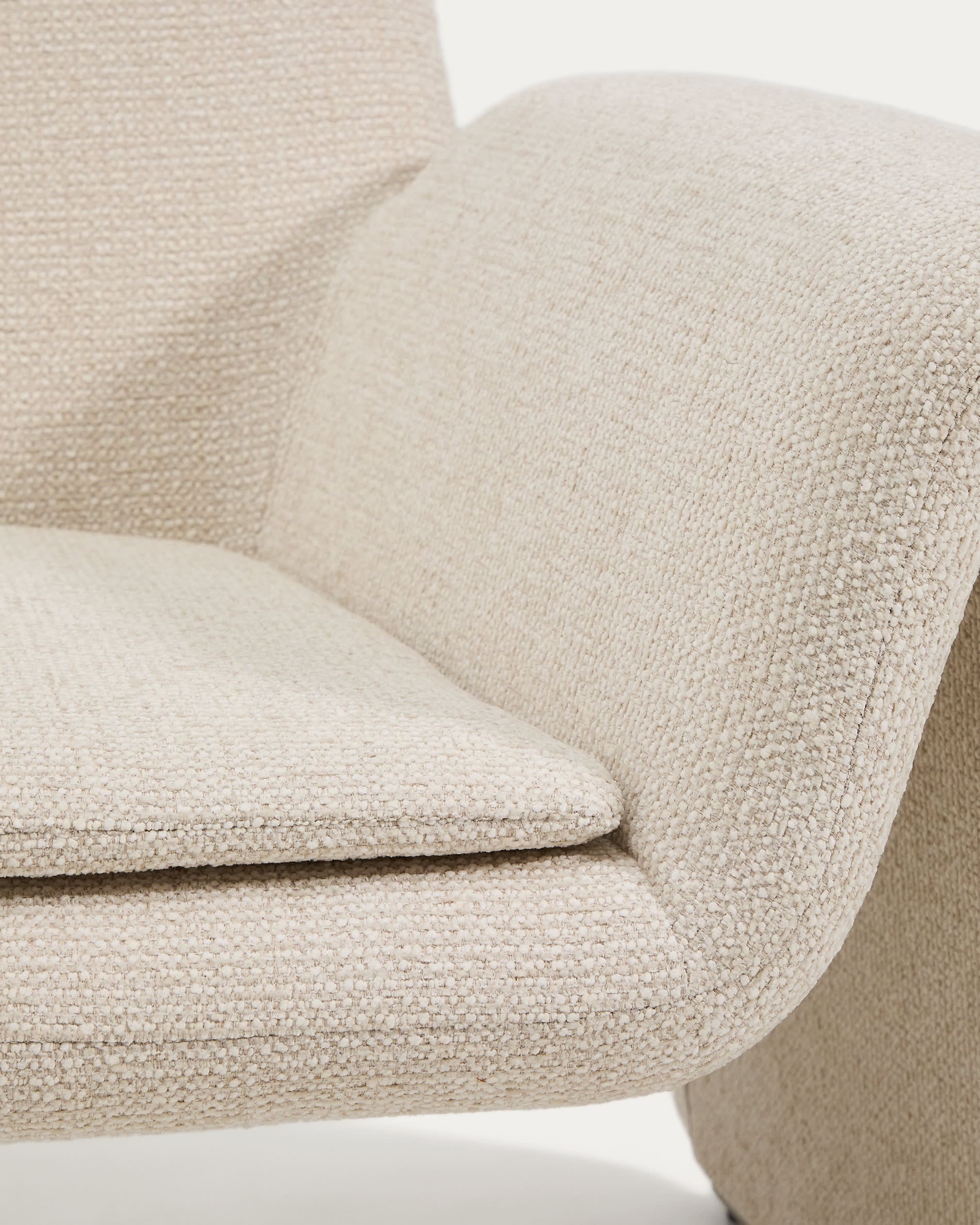 Melvia beige chenille armchair